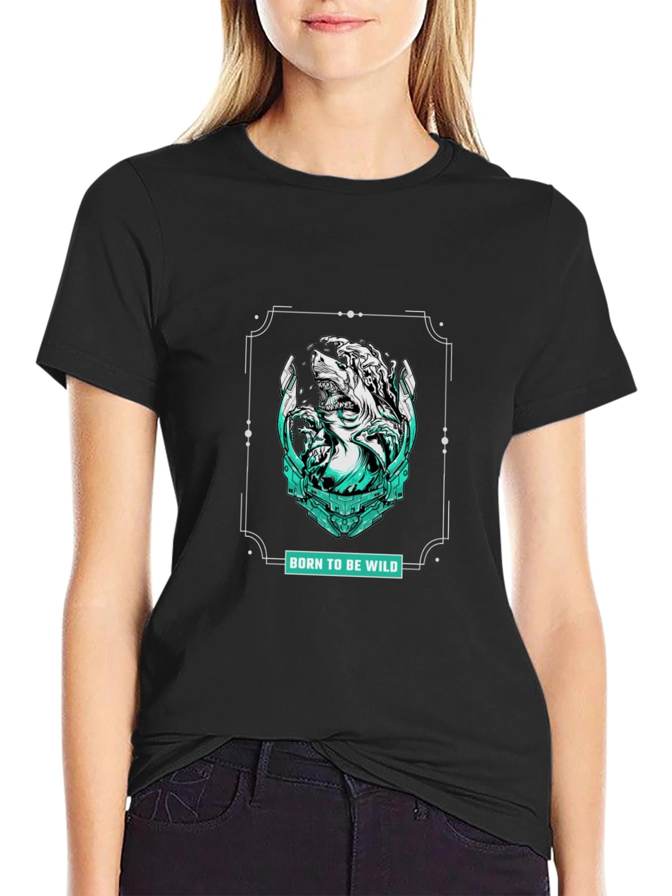 Born to be Wild Graphic Print Black T-Shirt