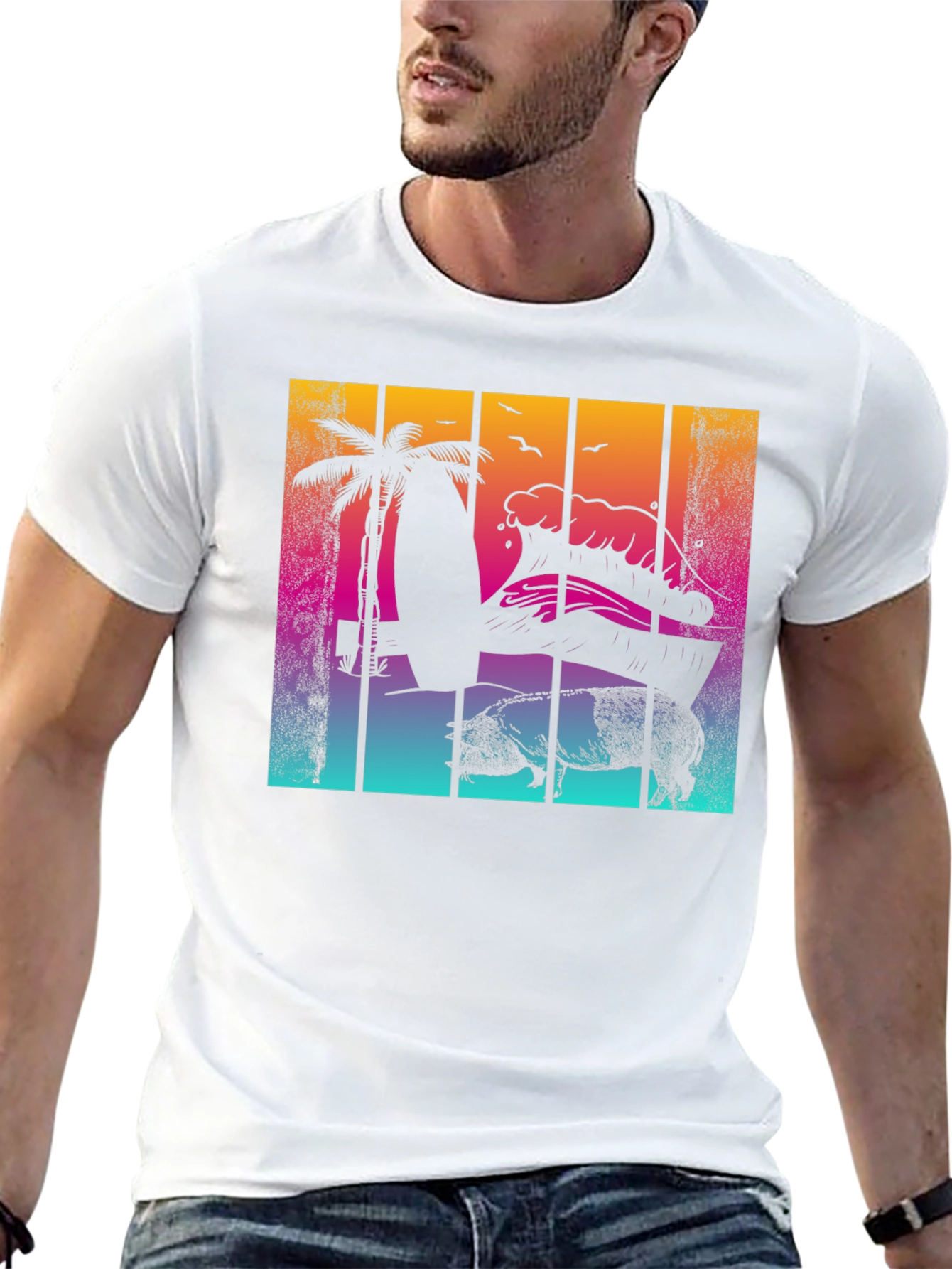 Retro Surf Pig T-Shirt