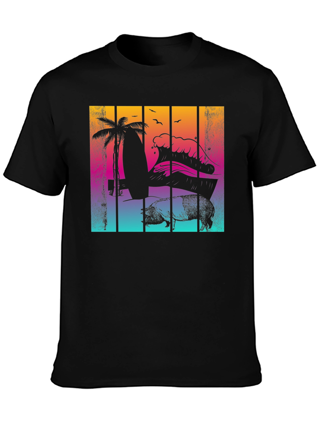 Retro Surf Pig T-Shirt