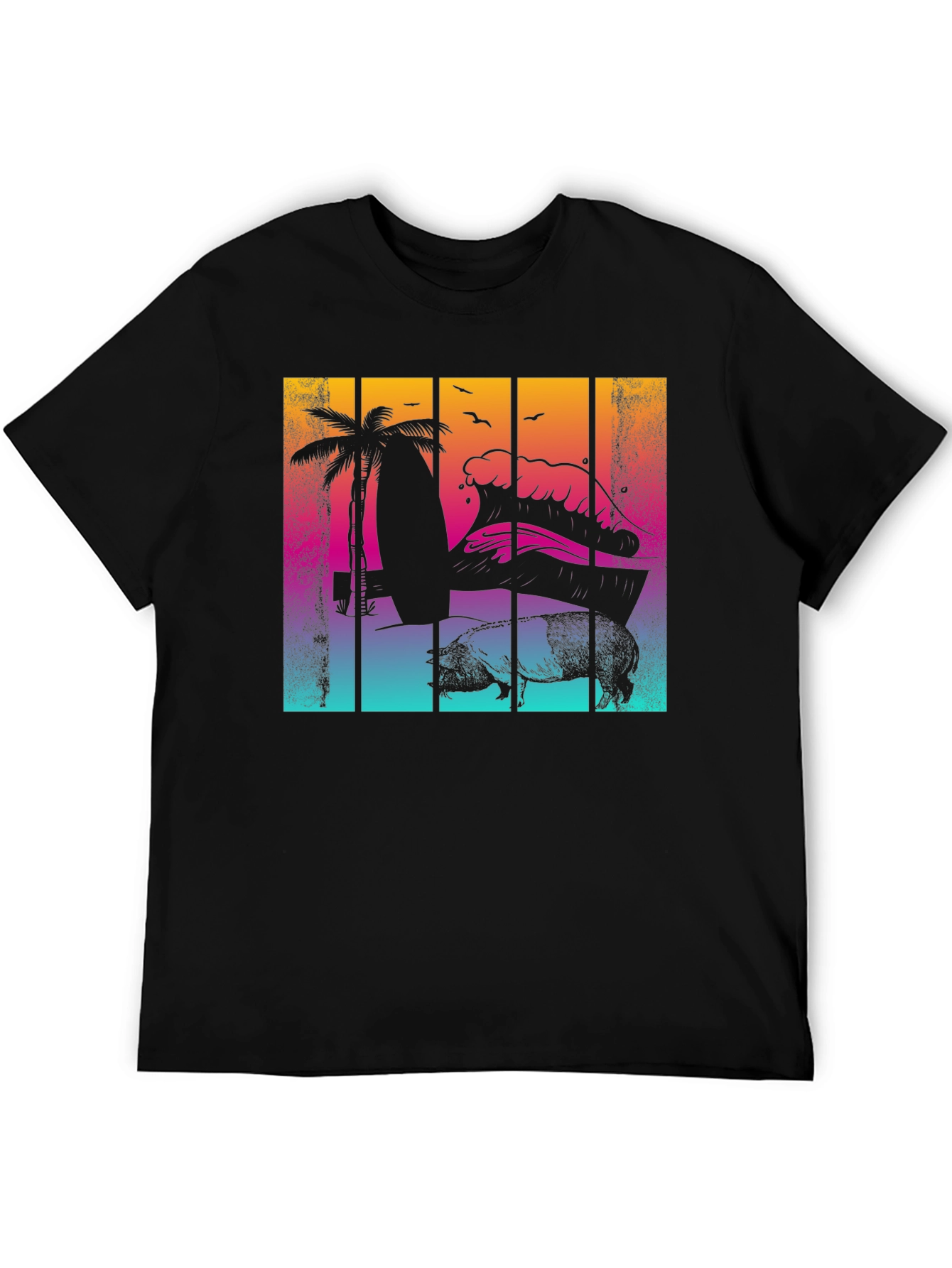 Retro Surf Pig T-Shirt