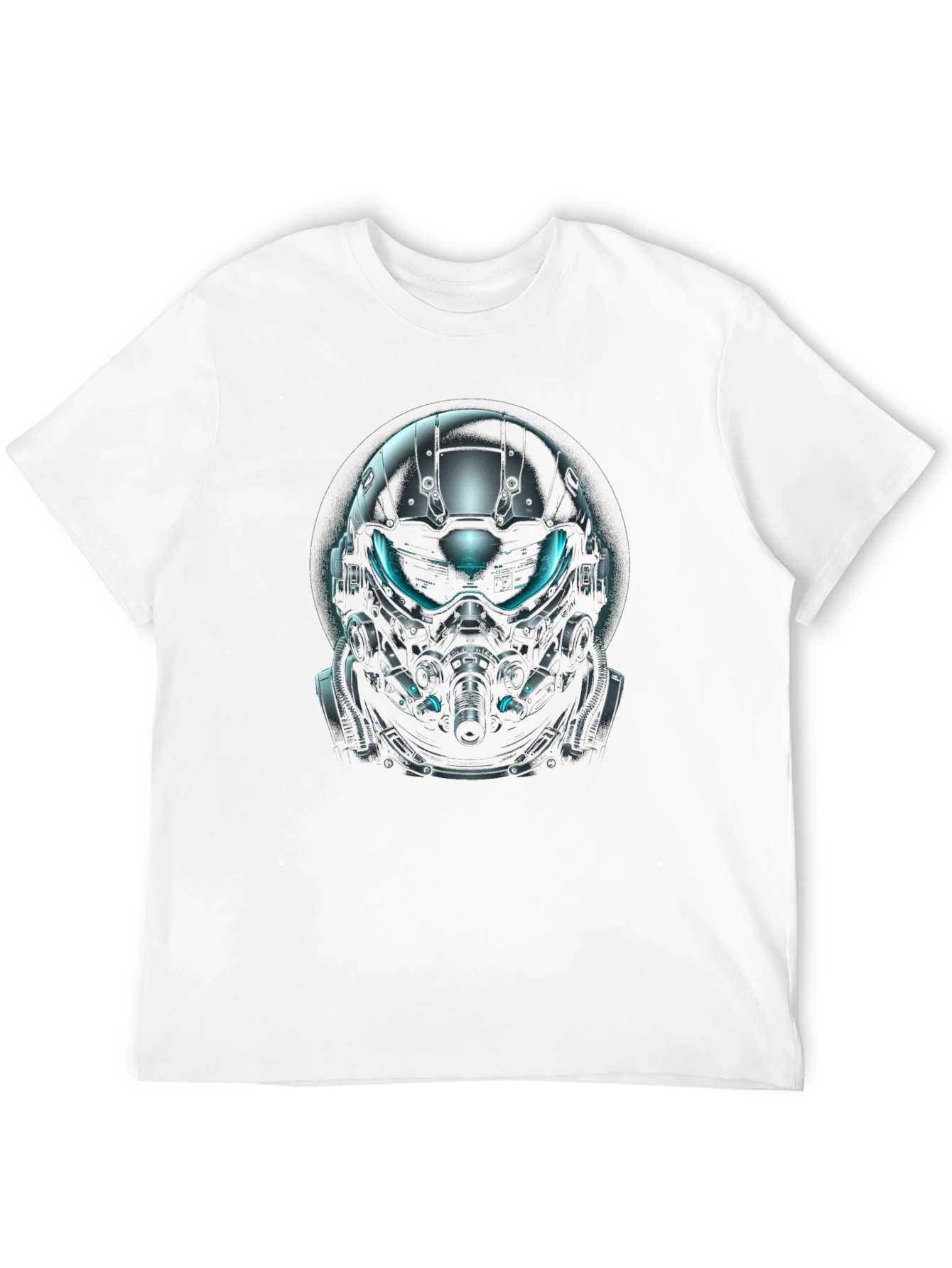 Futuristic Helmet Graphic Black T-Shirt