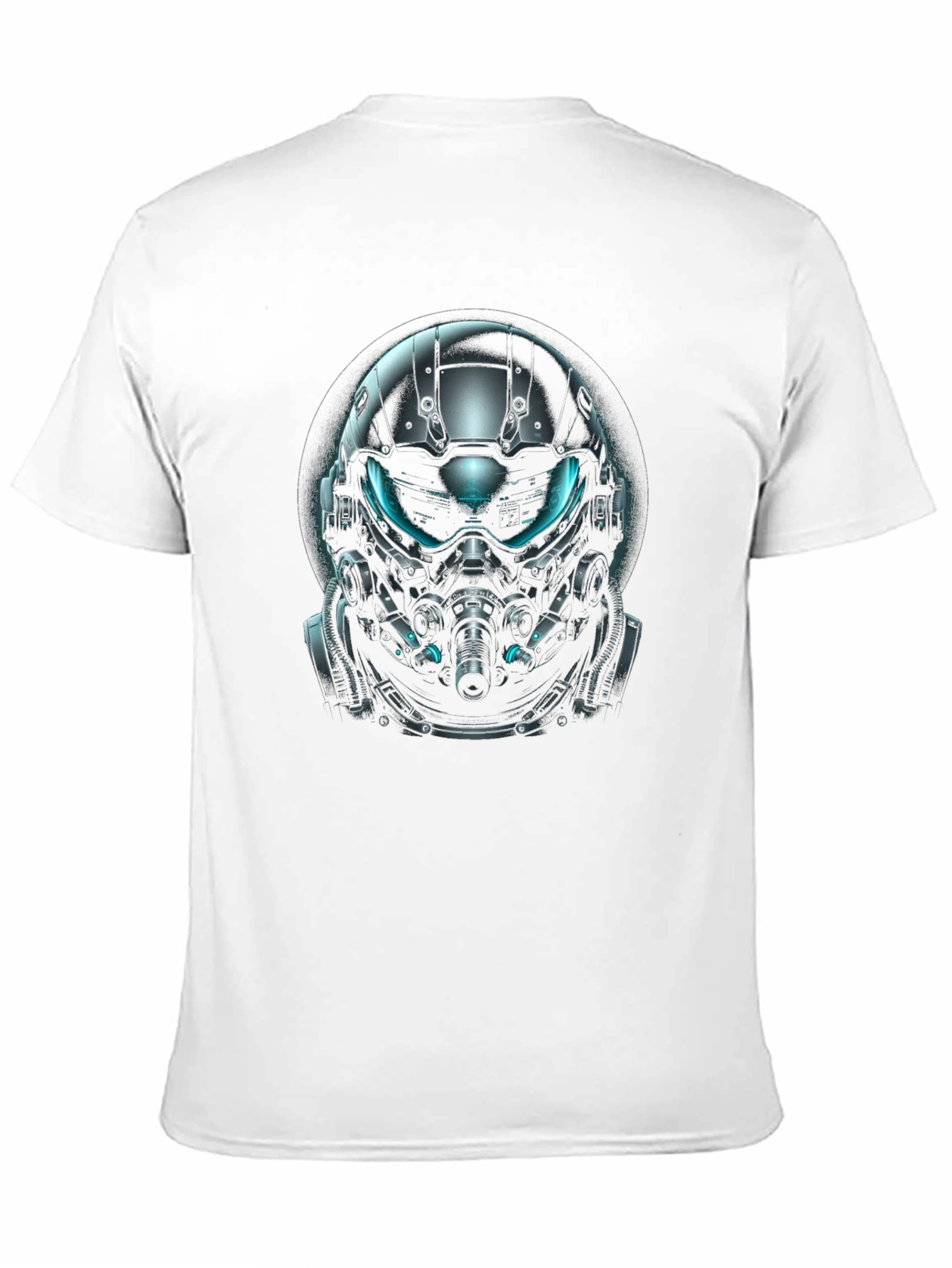 Futuristic Helmet Graphic Black T-Shirt