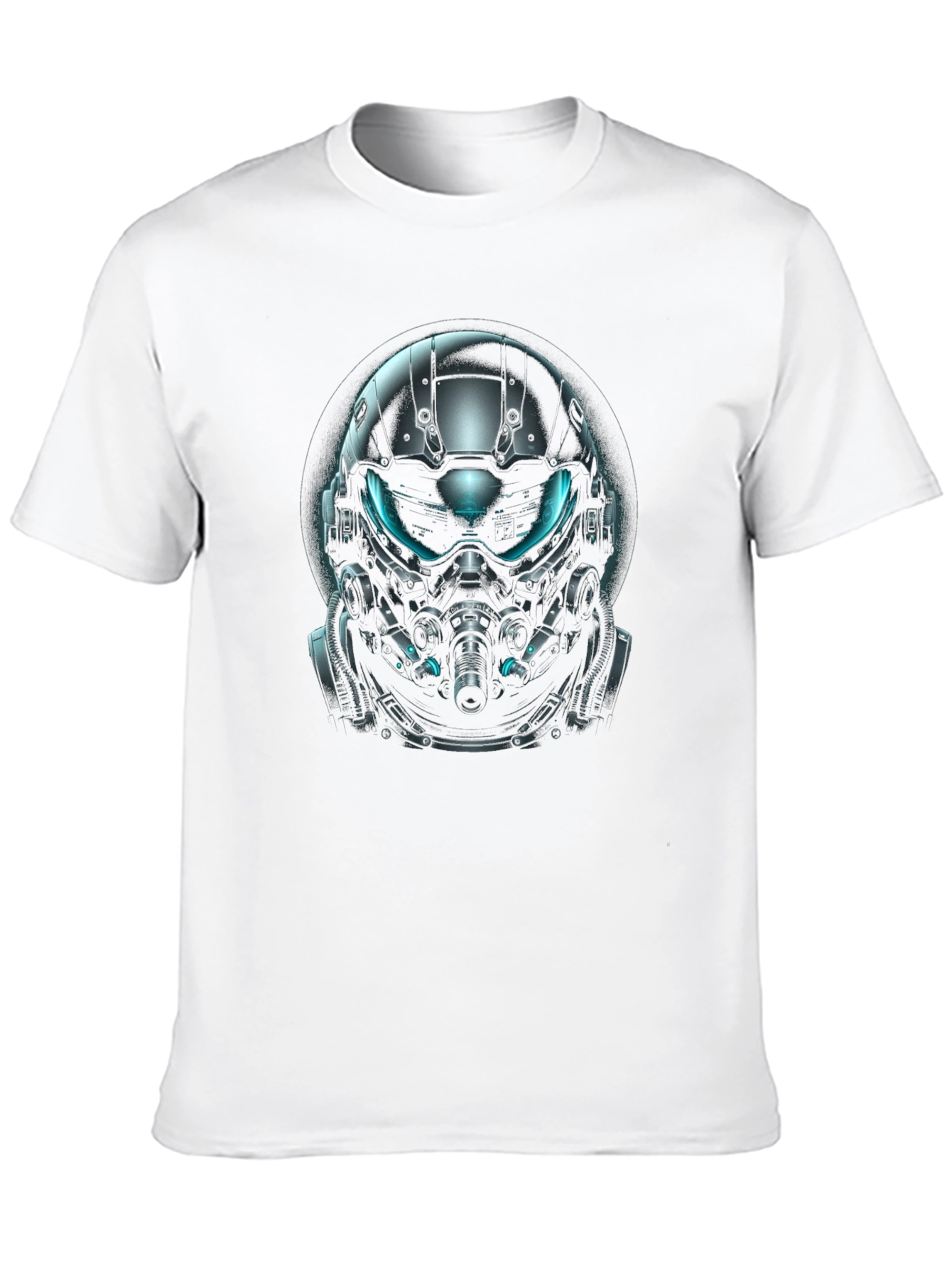 Futuristic Helmet Graphic Black T-Shirt