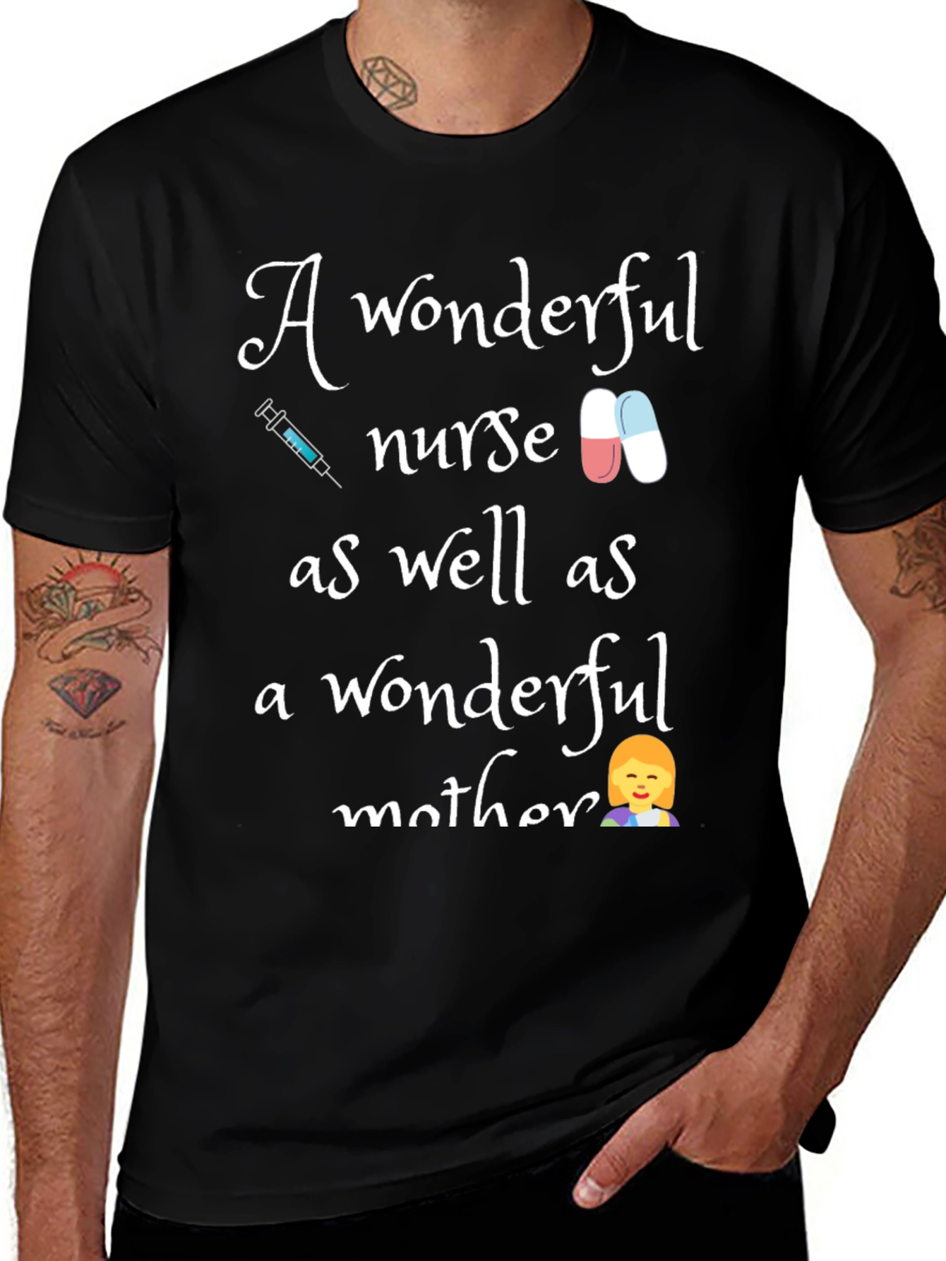 Wonderful Nurse & Mother Graphic T-Shirt
