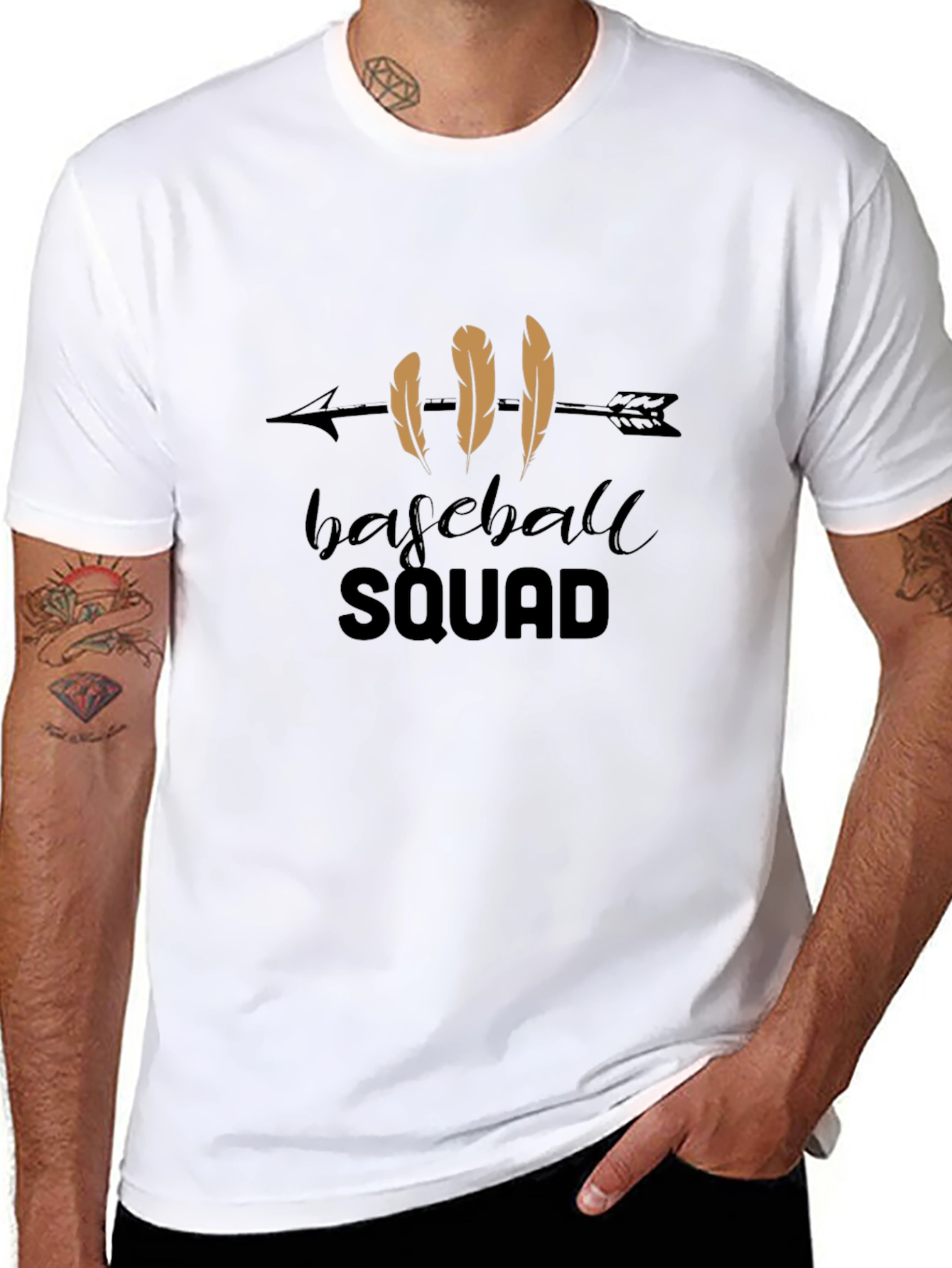 Baseball Squad Graphic Tee - Casual Black T-Shirt