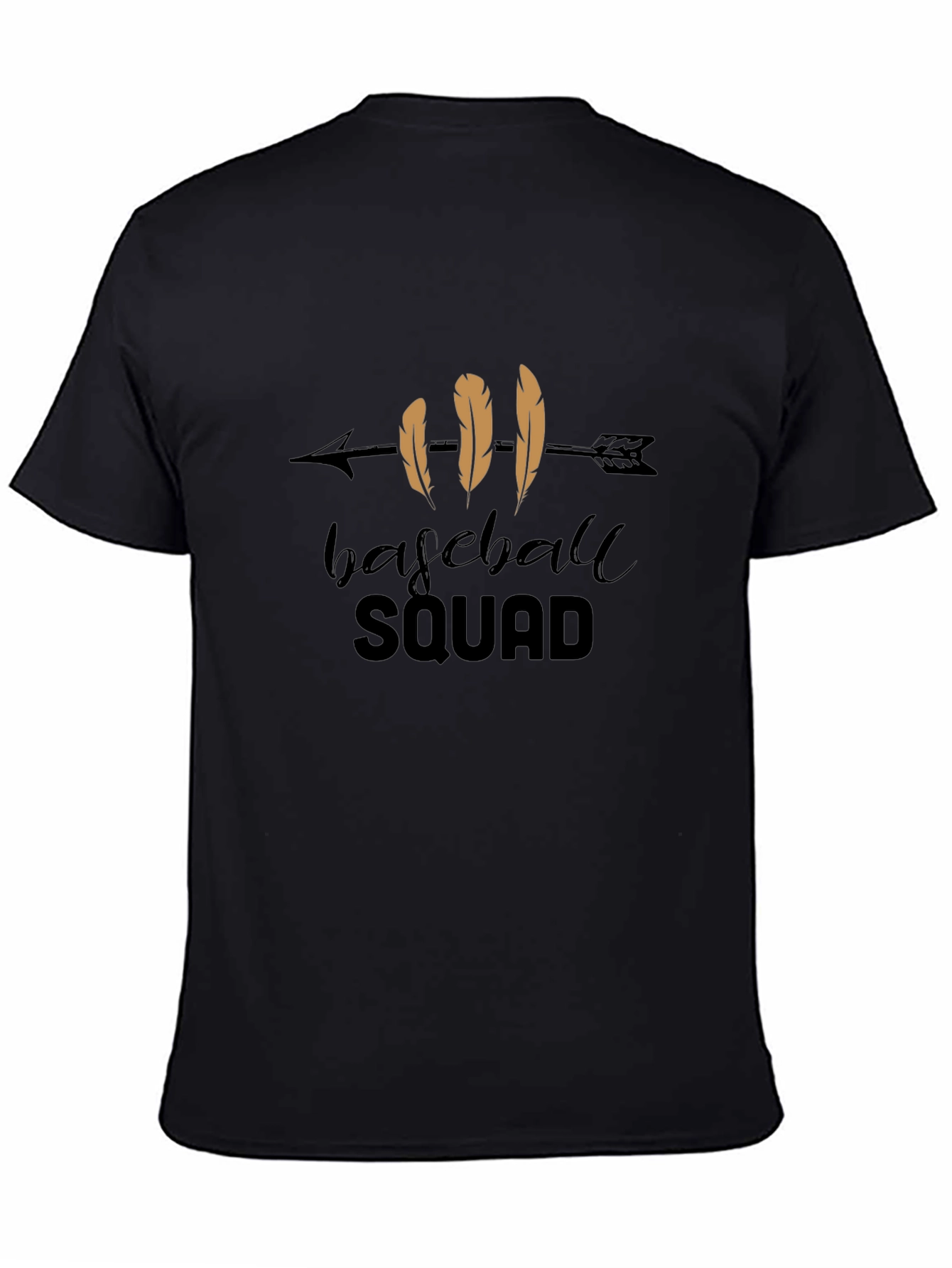 Baseball Squad Graphic Tee - Casual Black T-Shirt