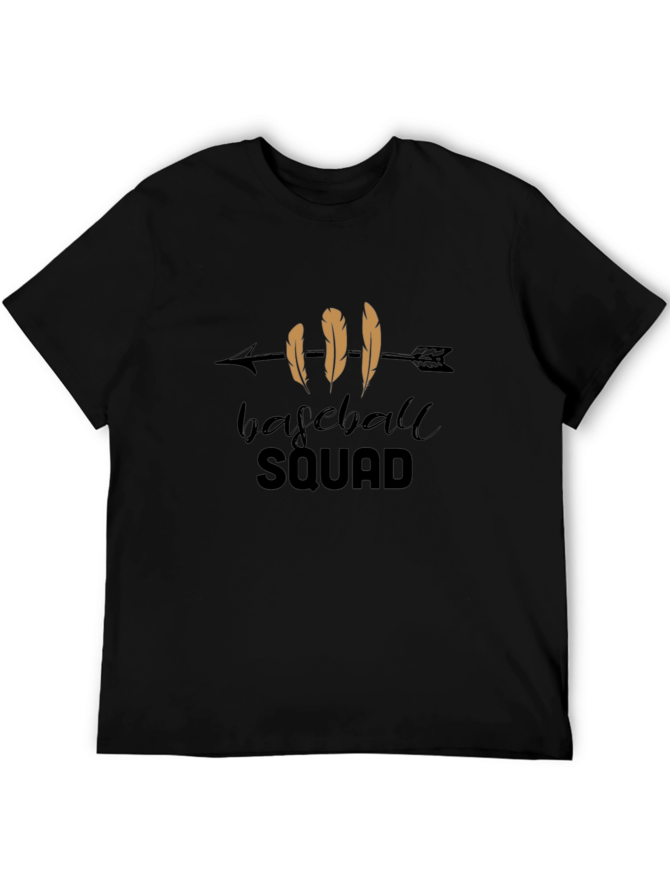 Baseball Squad Graphic Tee - Casual Black T-Shirt