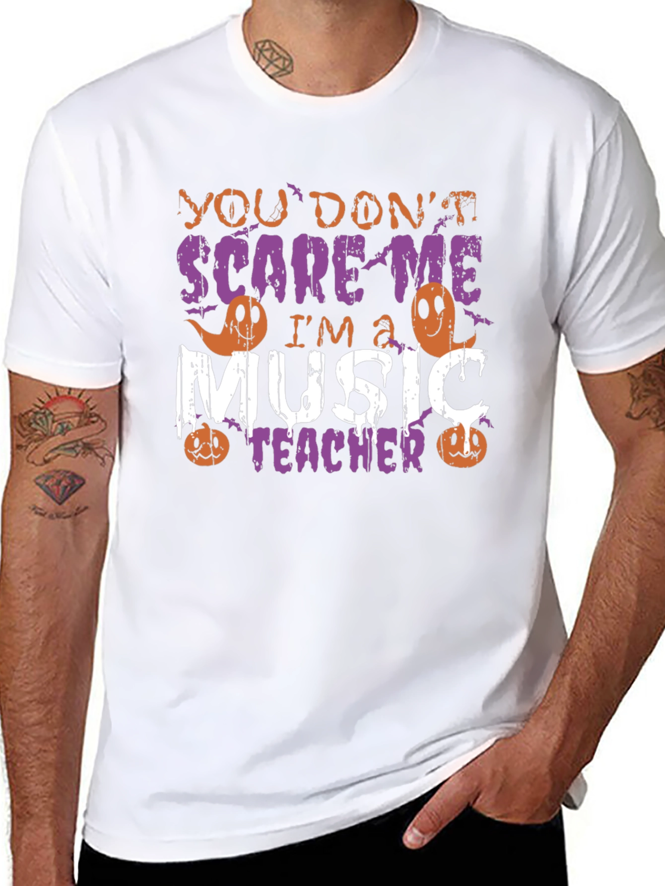 Music Teacher Halloween T-Shirt - You Dont Scare Me!