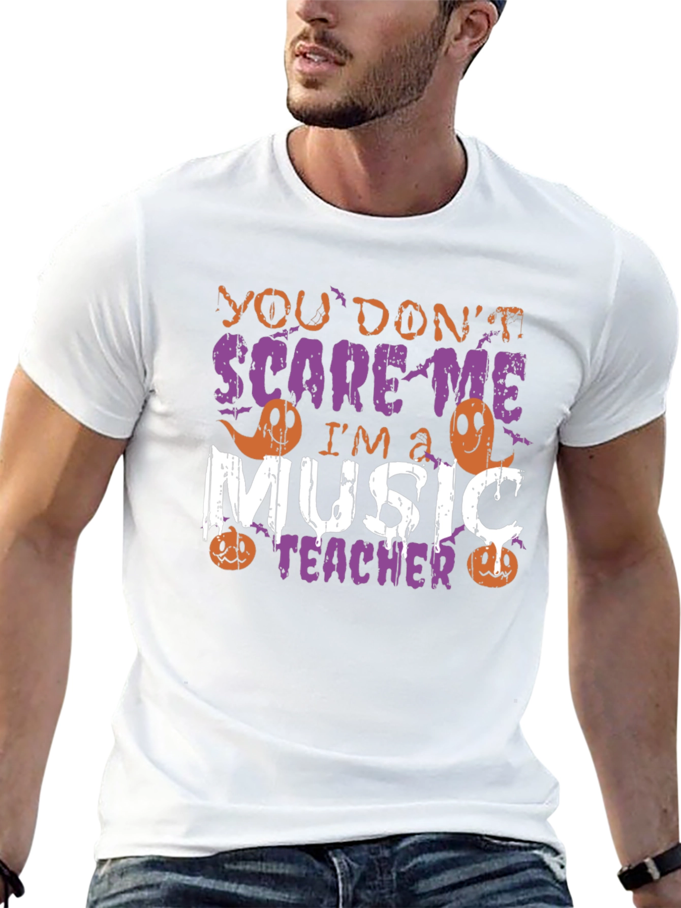 Music Teacher Halloween T-Shirt - You Dont Scare Me!