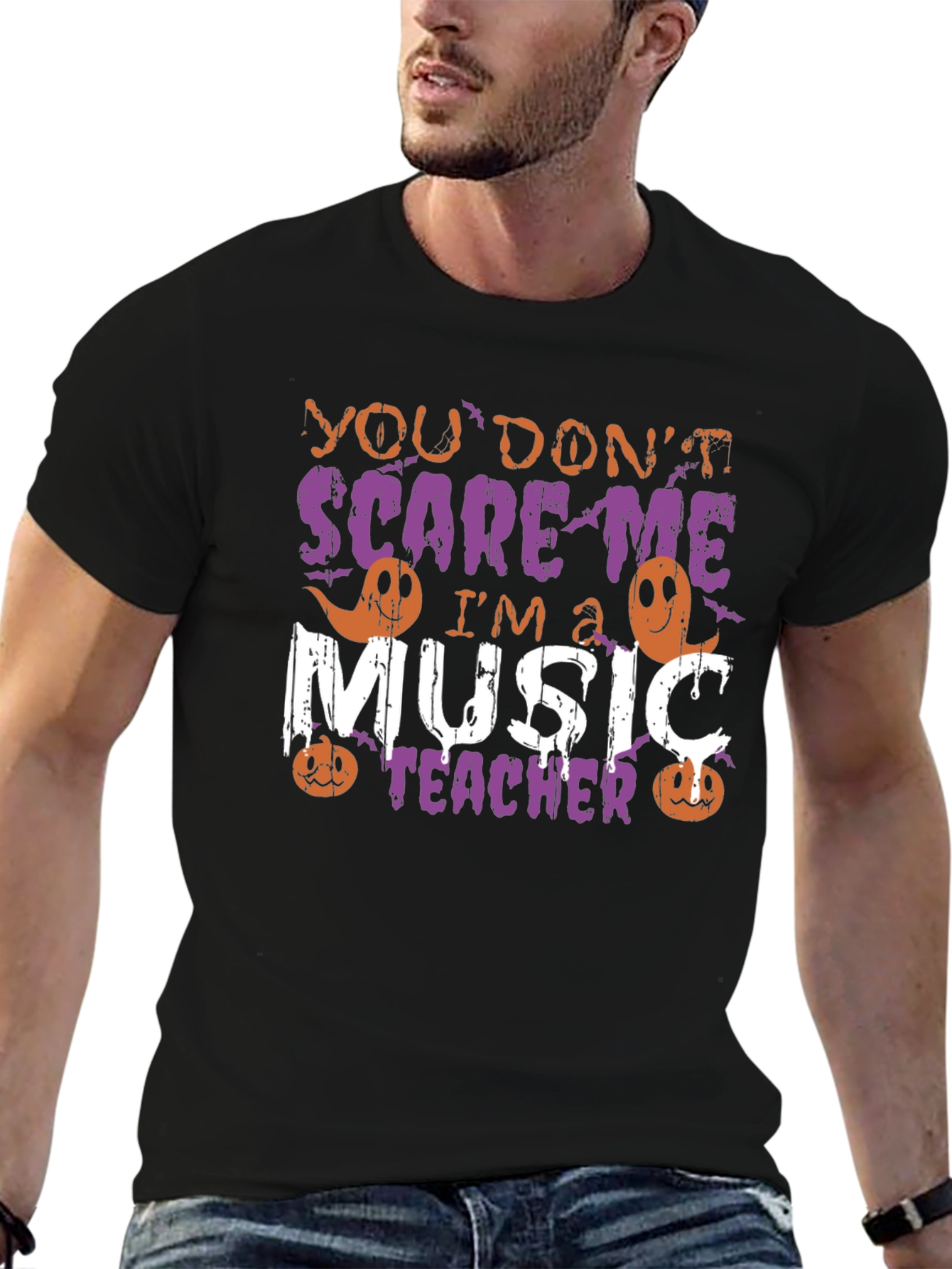 Music Teacher Halloween T-Shirt - You Dont Scare Me!