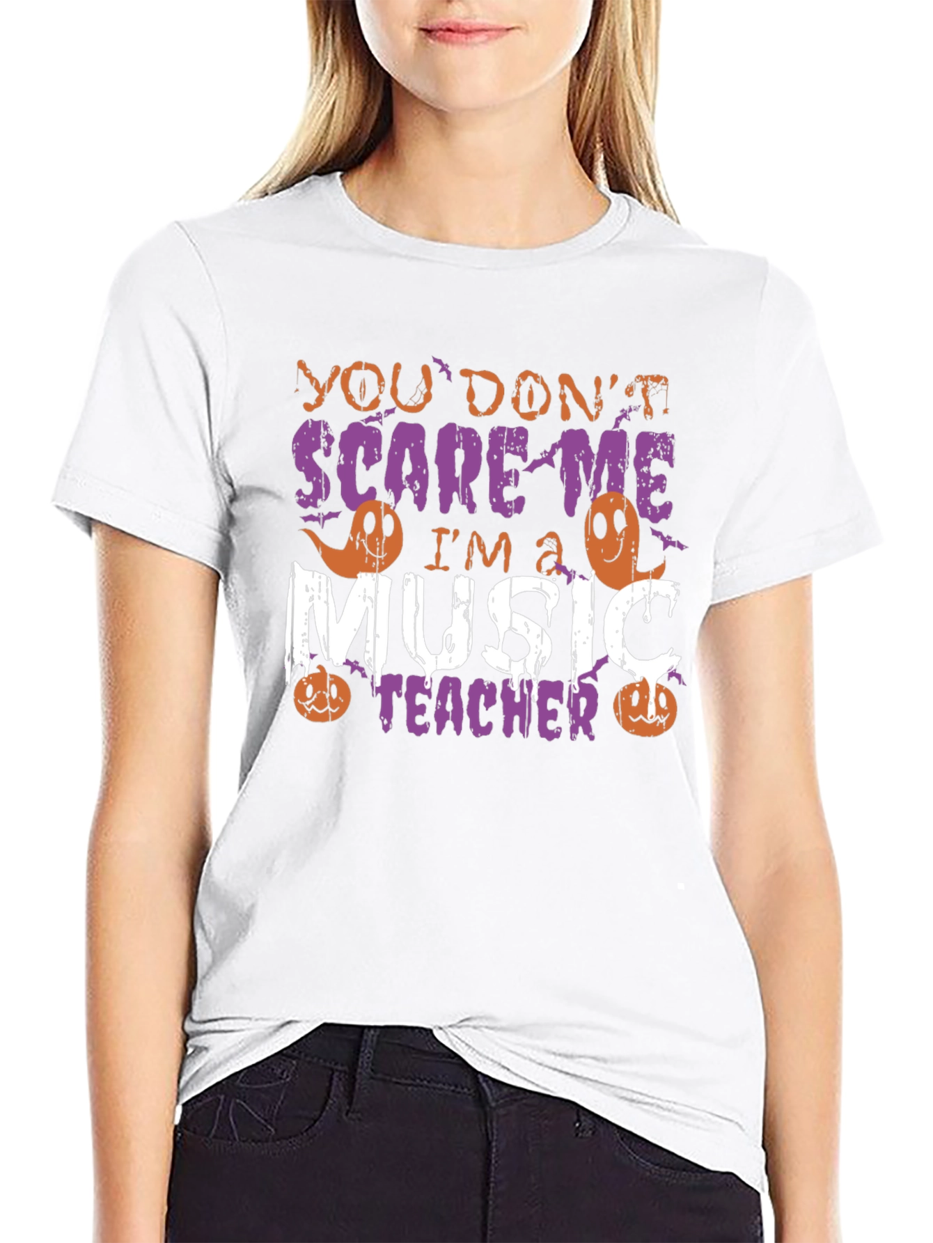 Music Teacher Halloween T-Shirt - You Dont Scare Me!