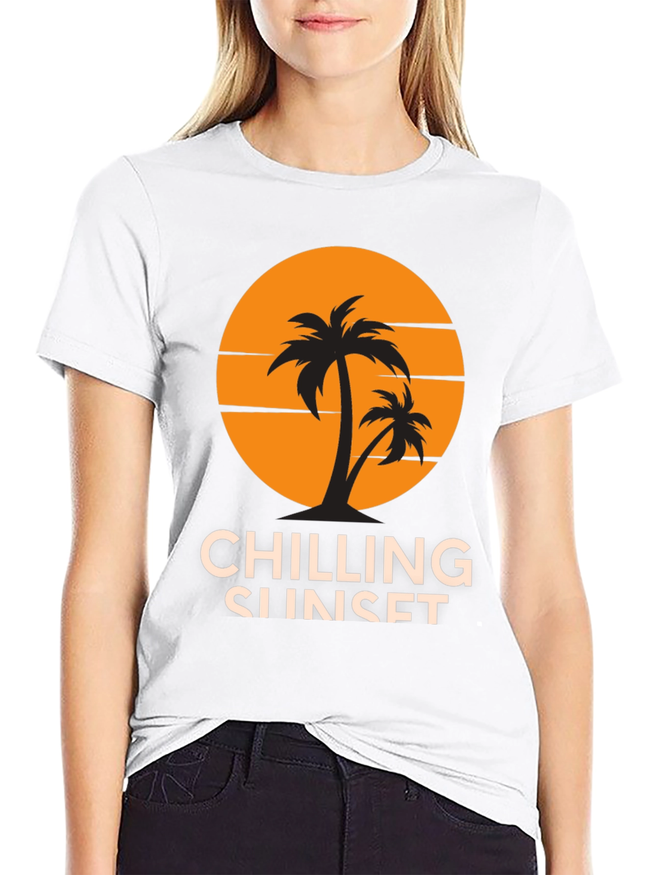 Chilling Sunset Graphic Tee - Tropical Vibes!