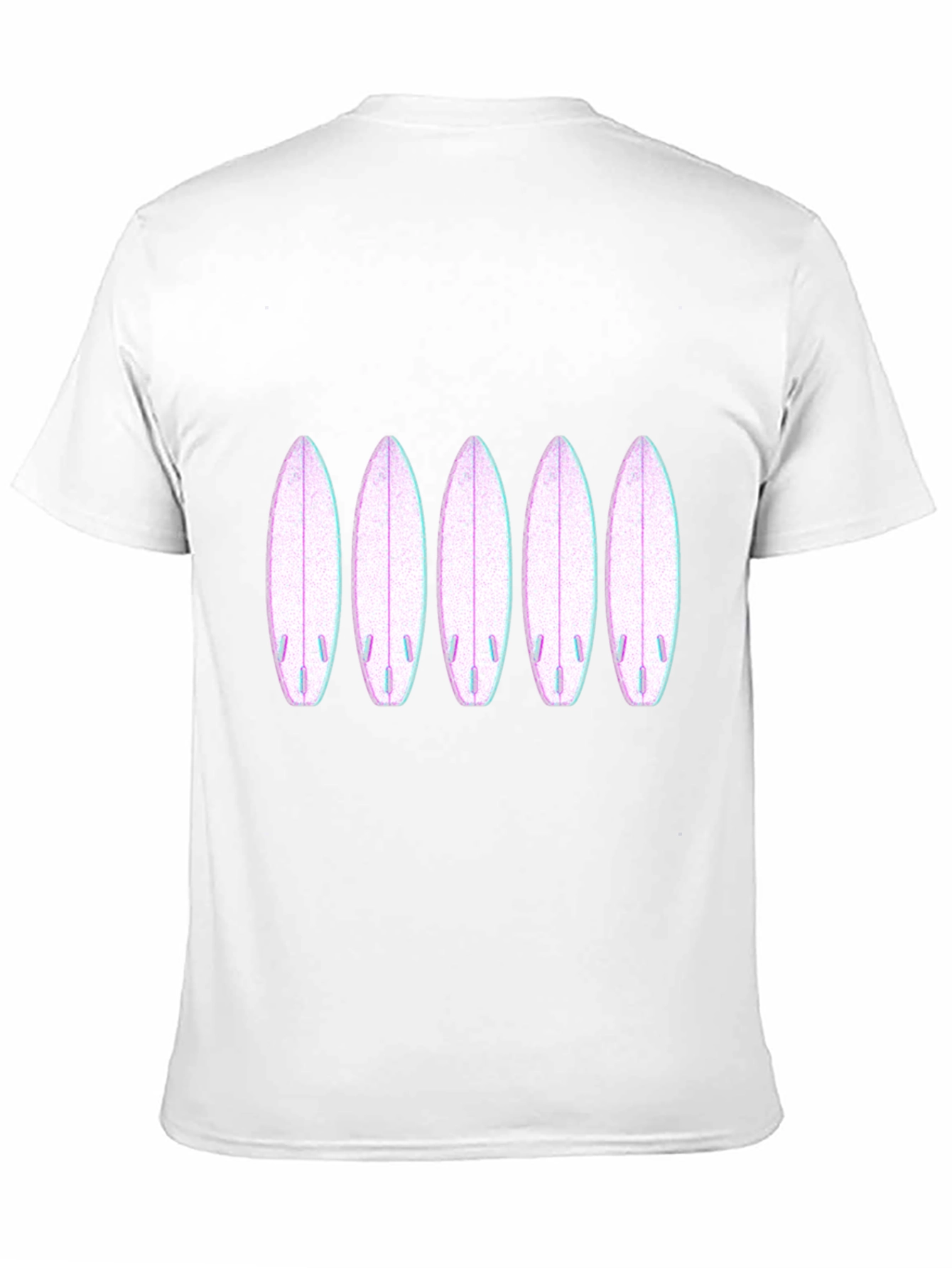 Surfboard Pattern Black T-Shirt