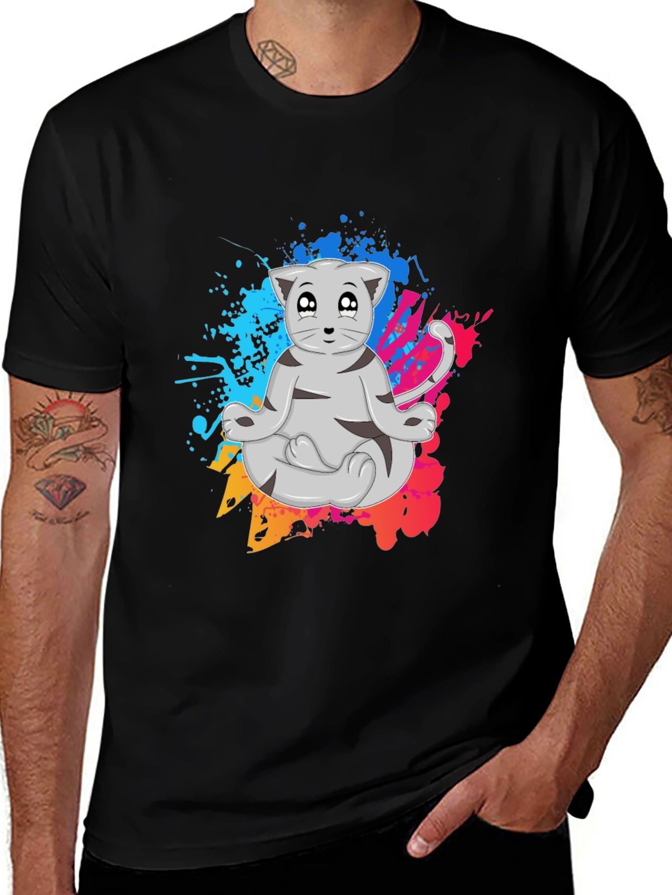 Zen Cat T-Shirt - Meditating Feline Tee