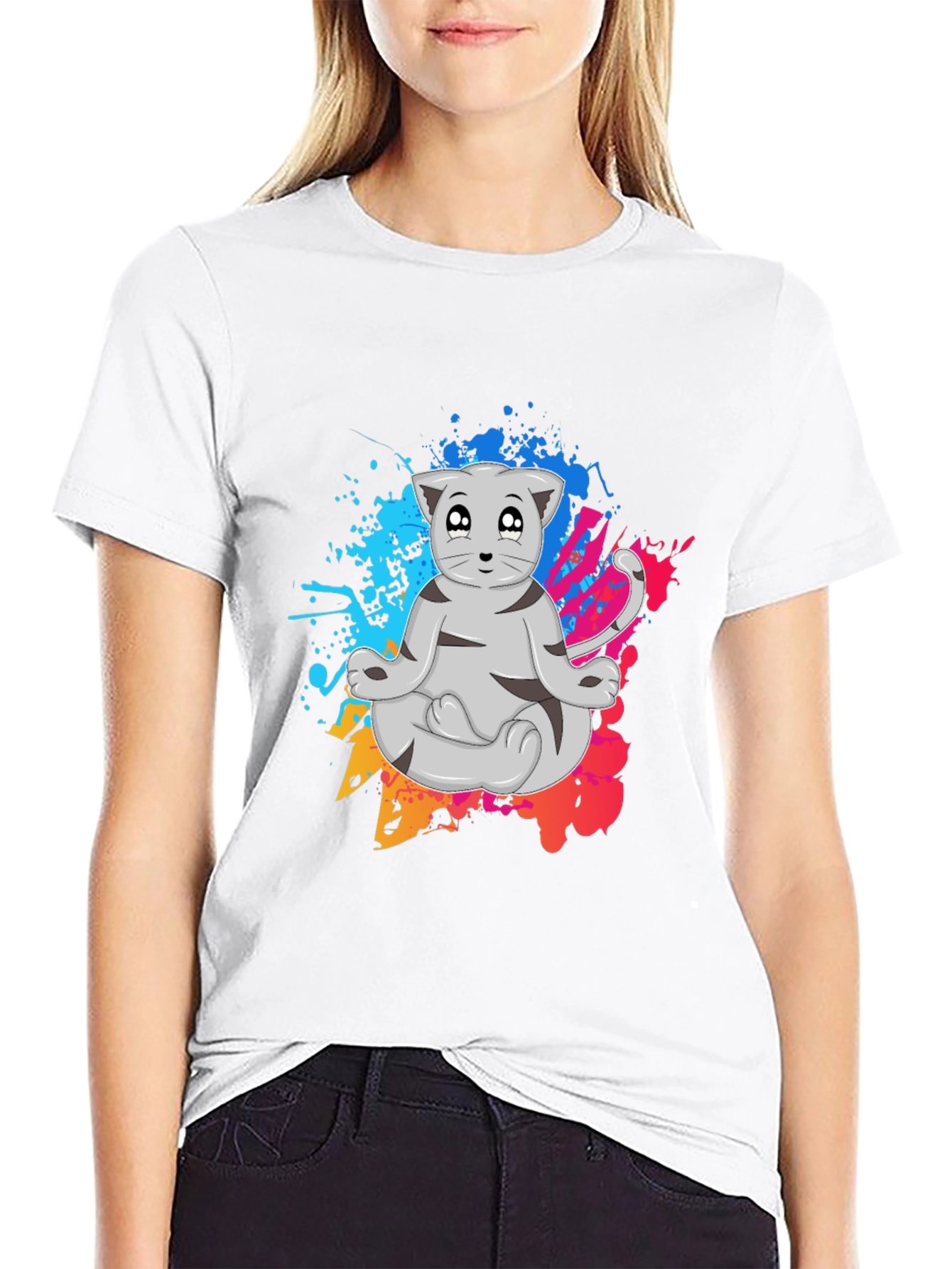 Zen Cat T-Shirt - Meditating Feline Tee