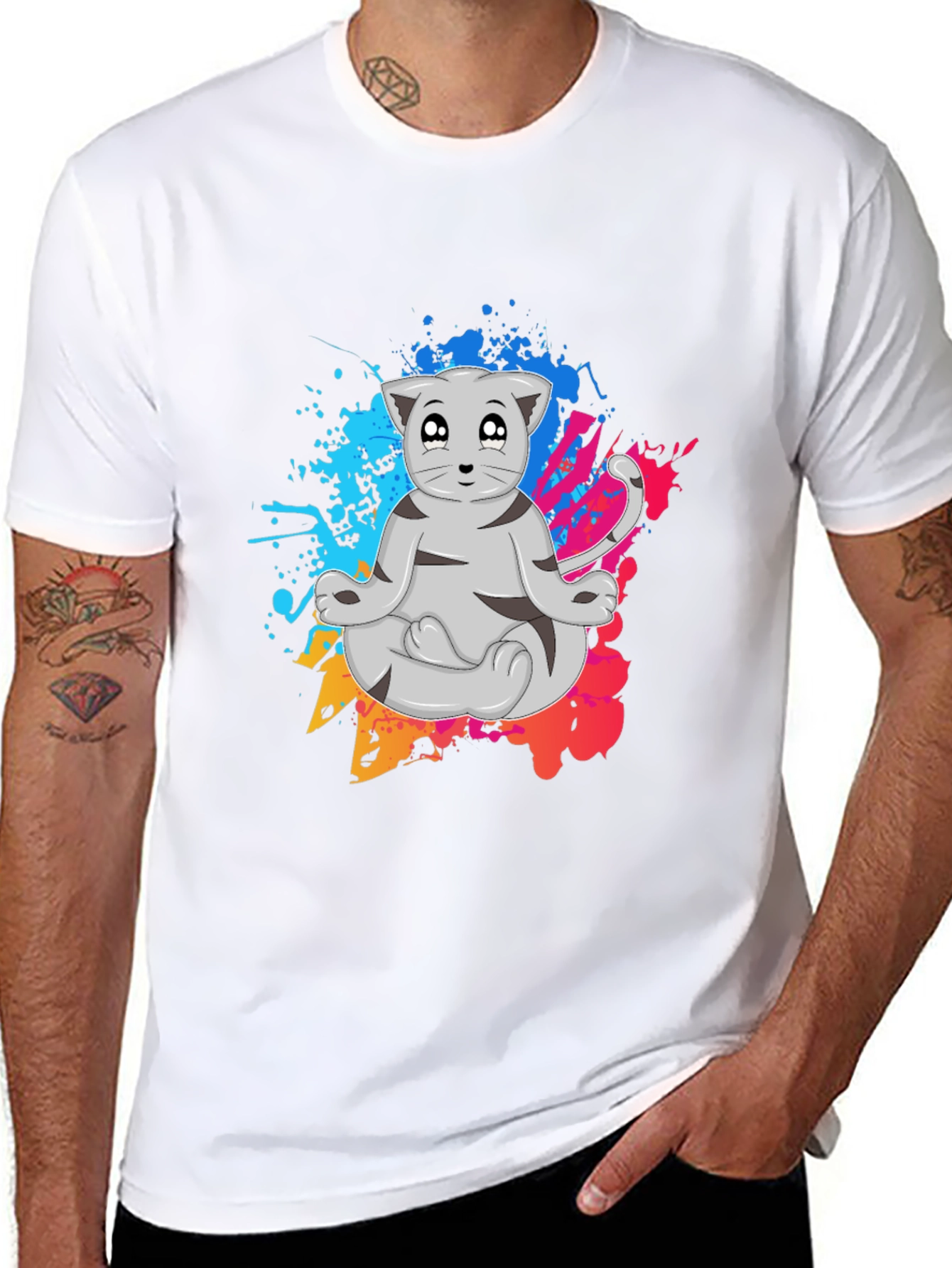 Zen Cat T-Shirt - Meditating Feline Tee