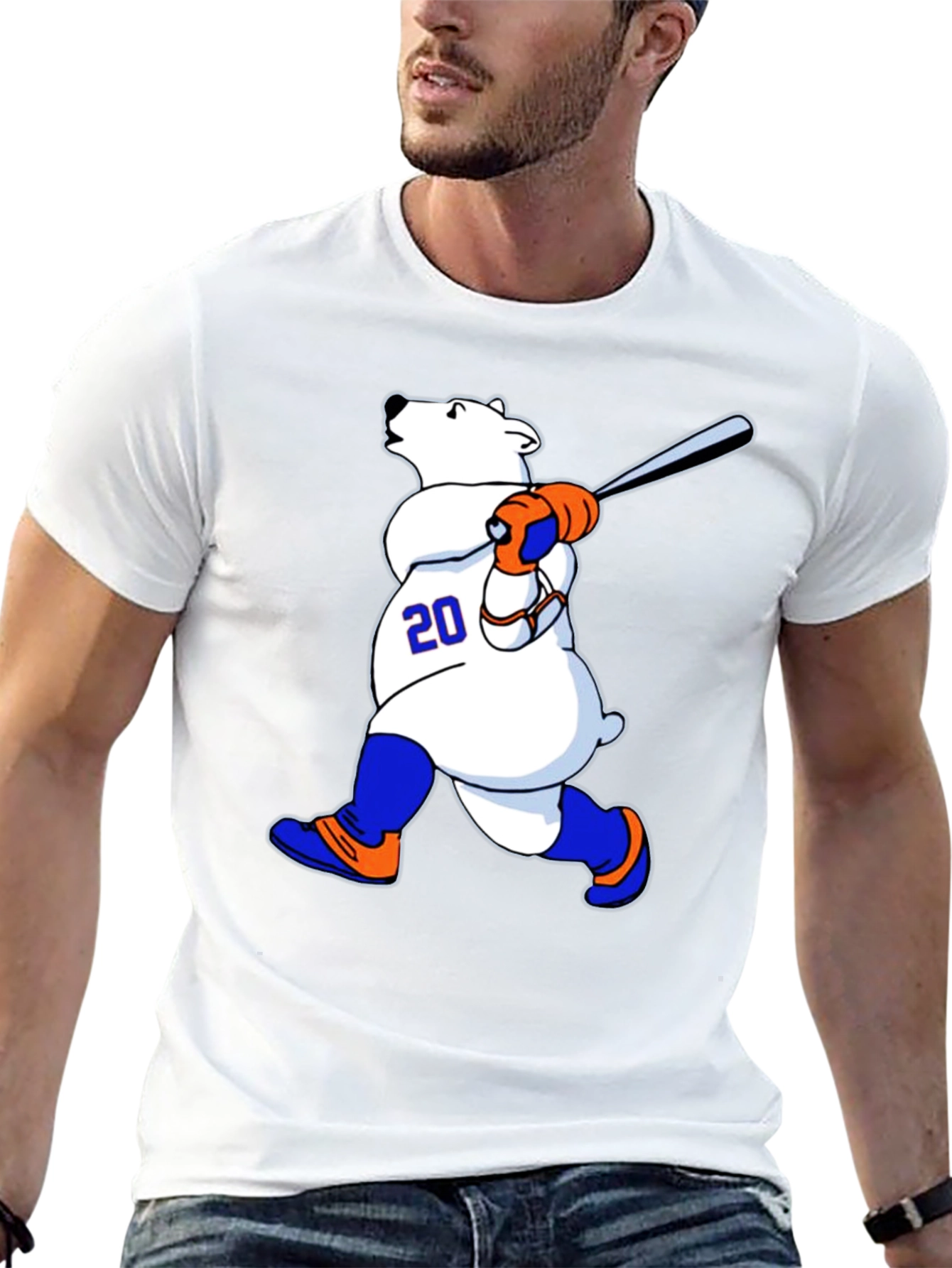 Baseball Polar Bear Graphic Tee