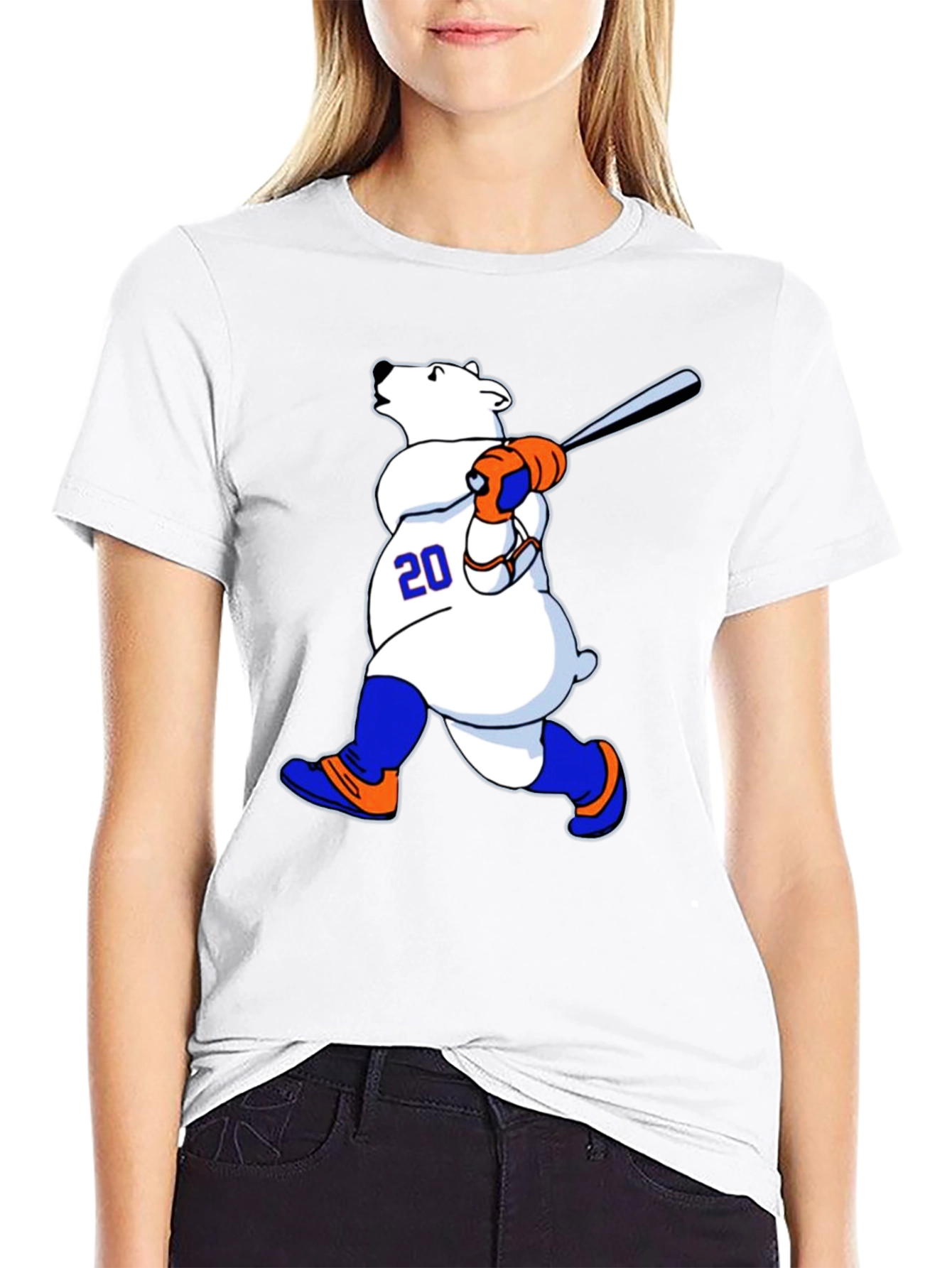 Baseball Polar Bear Graphic Tee