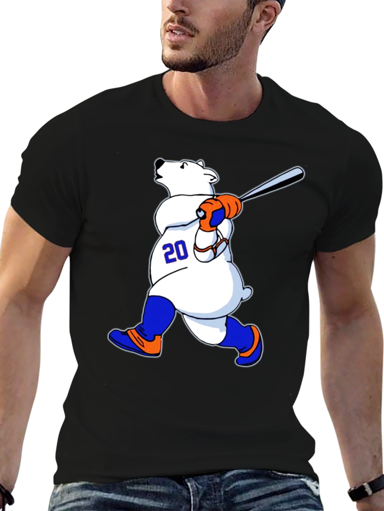 Baseball Polar Bear Graphic Tee