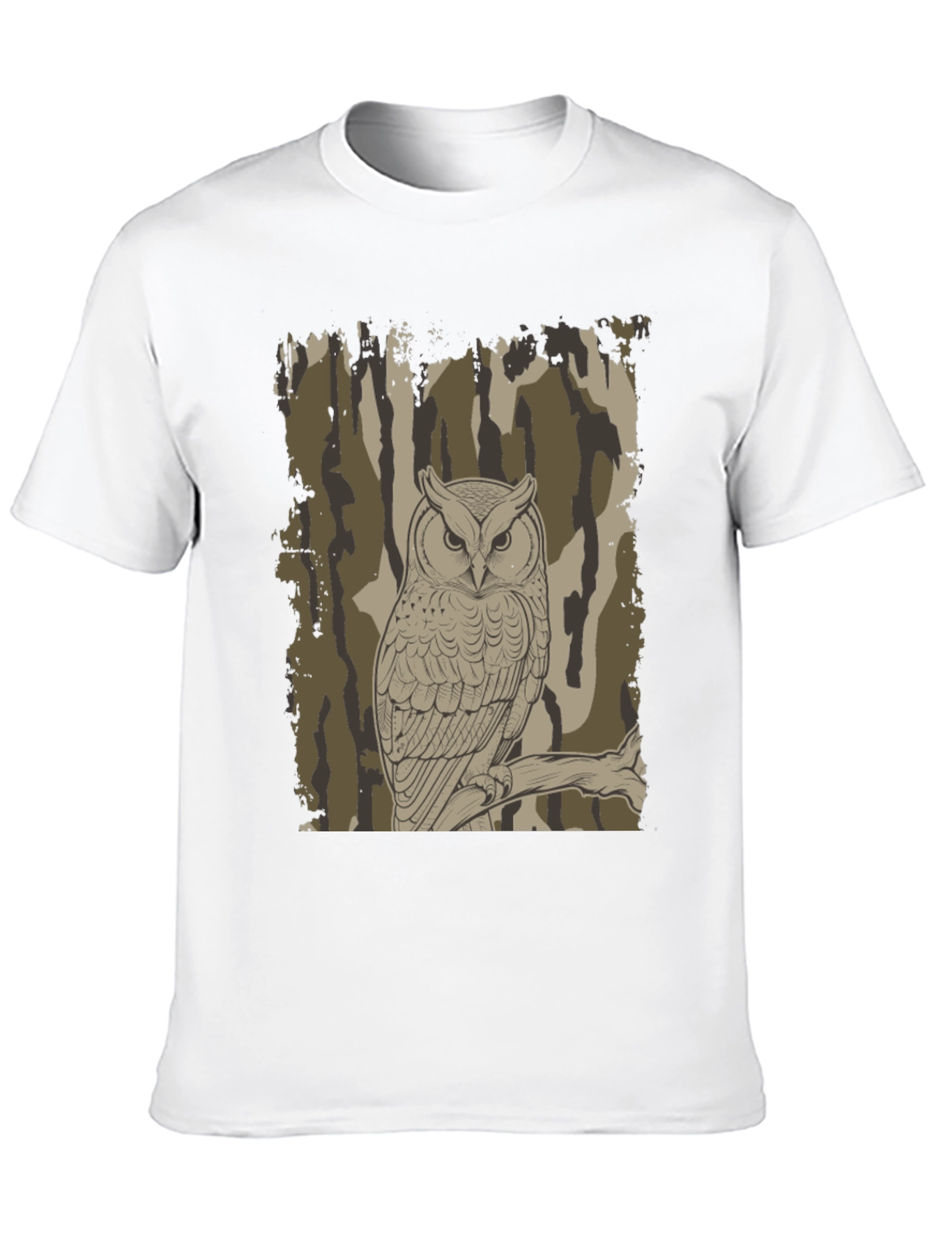 Owl Camo Graphic Print T-Shirt