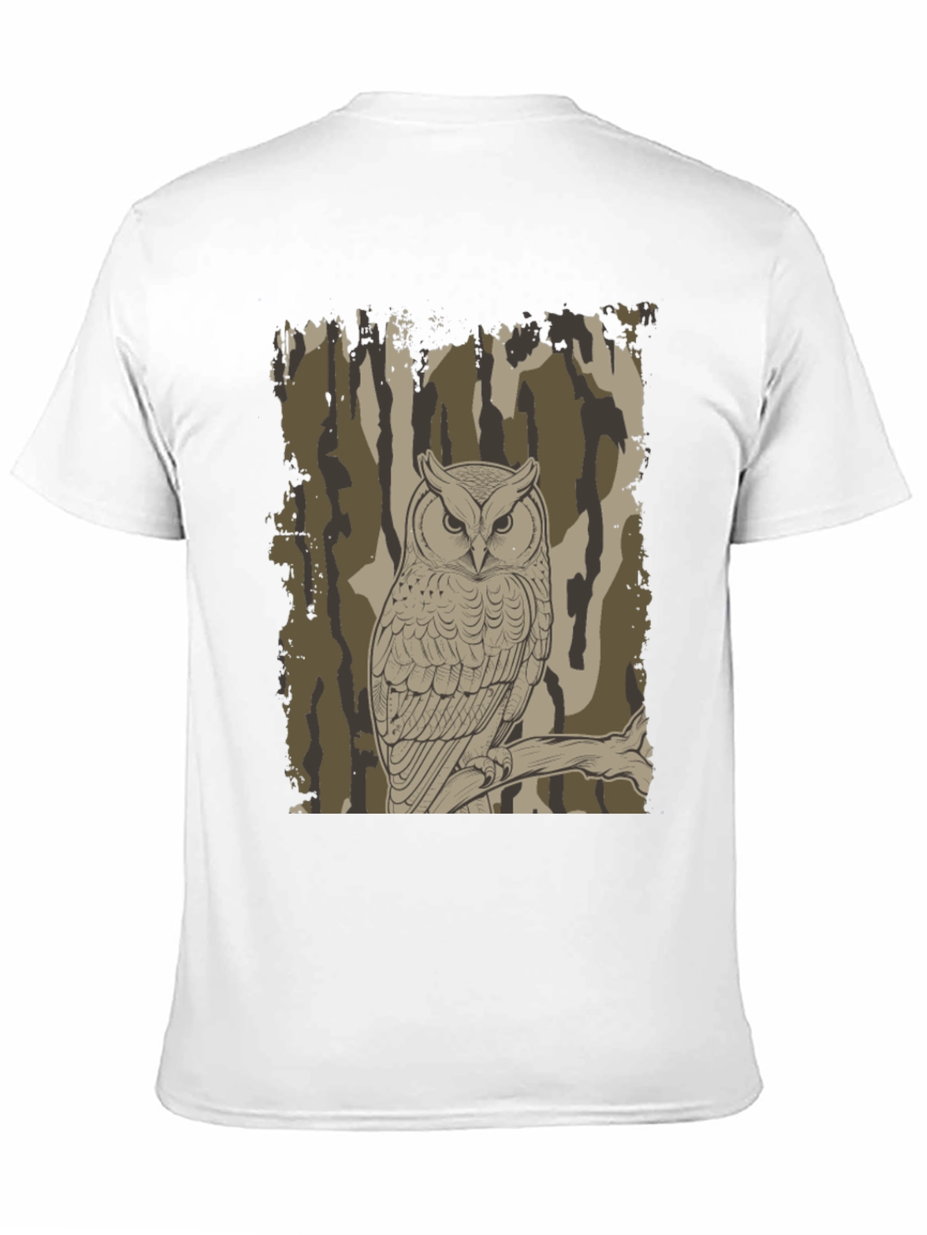 Owl Camo Graphic Print T-Shirt