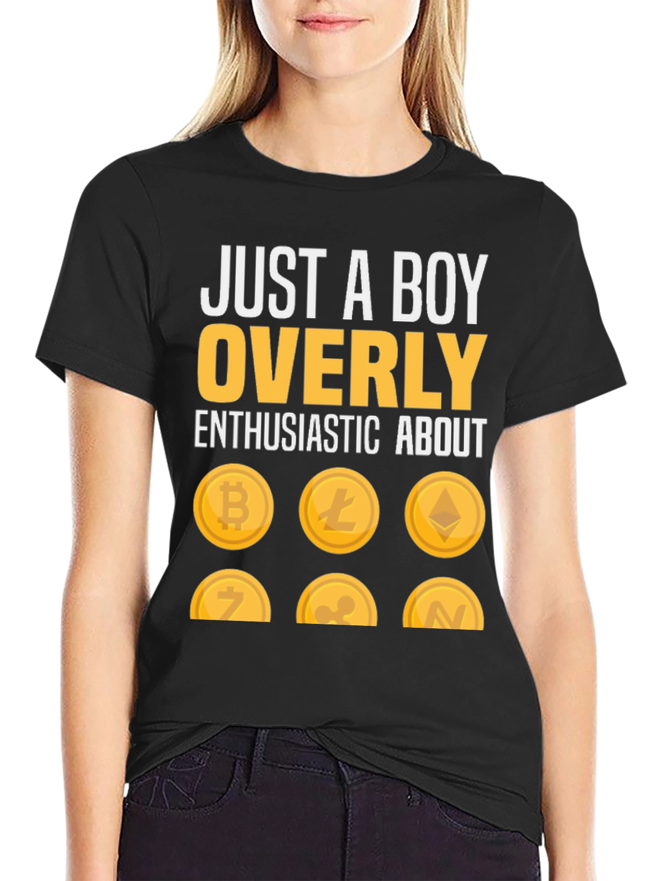 Just a Boy Overly Enthusiastic About Crypto T-Shirt