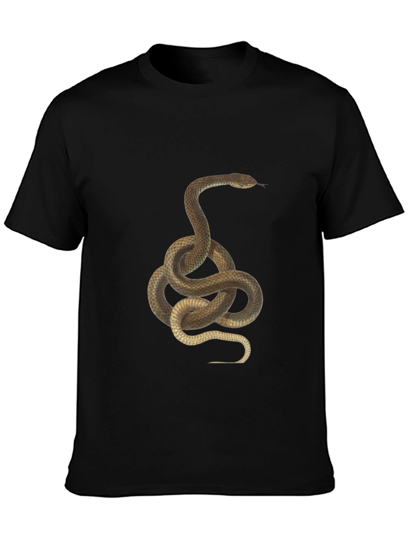 Snake Graphic Tee - Black Cotton T-Shirt