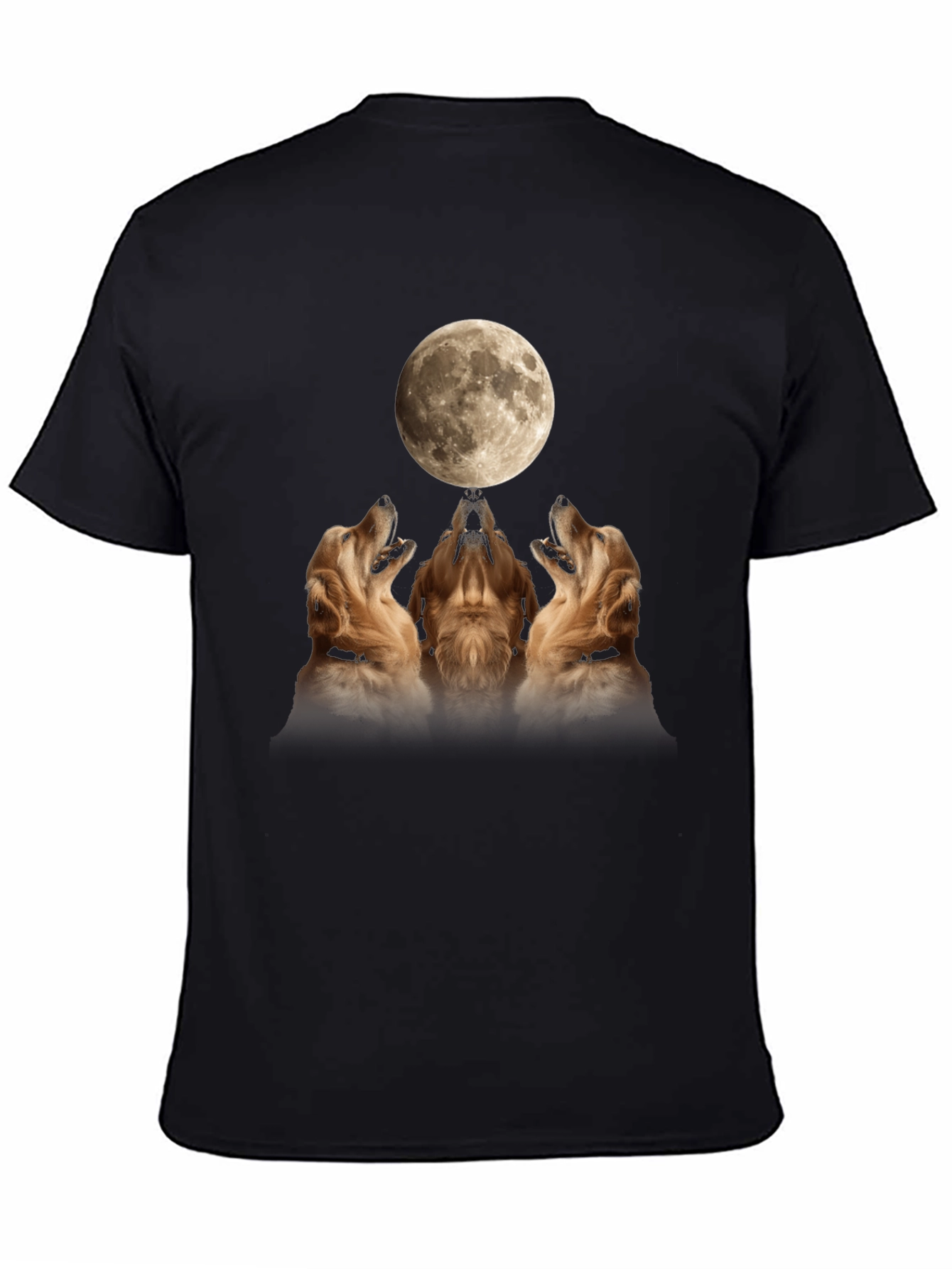 Golden Retriever Moon Howl Graphic T-Shirt