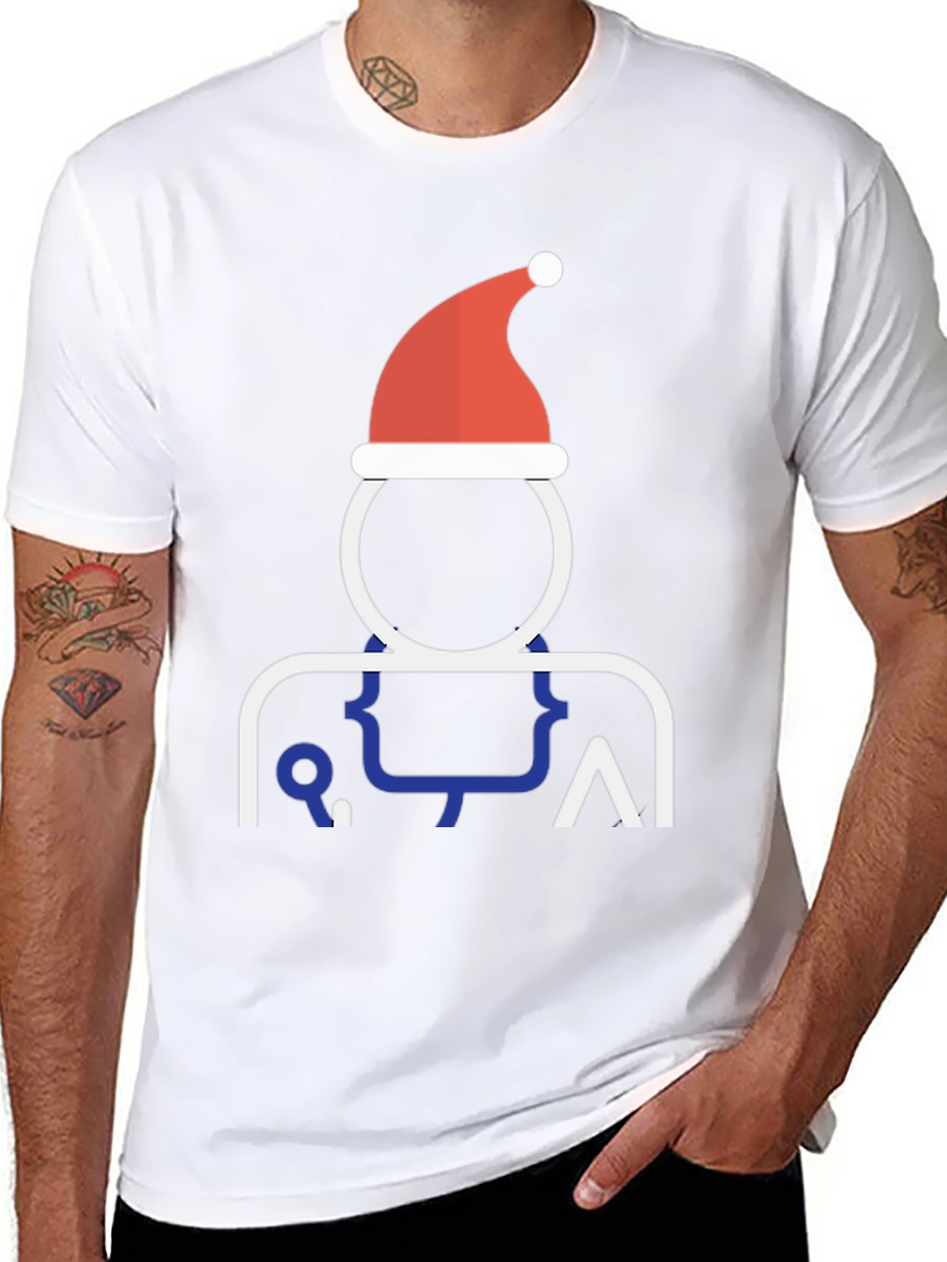Christmas Coder Tee - Santa Hat Programmer T-Shirt