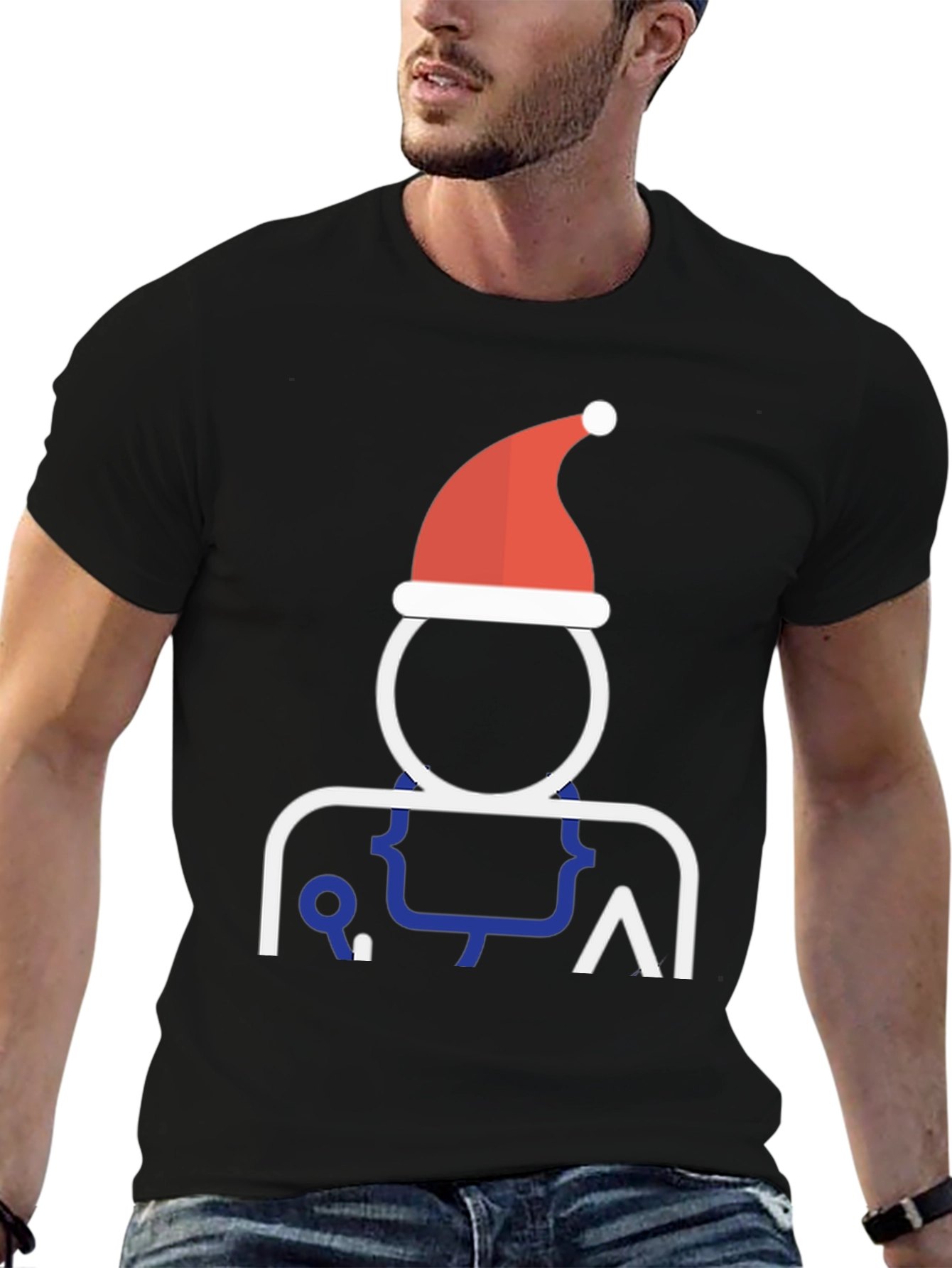 Christmas Coder Tee - Santa Hat Programmer T-Shirt