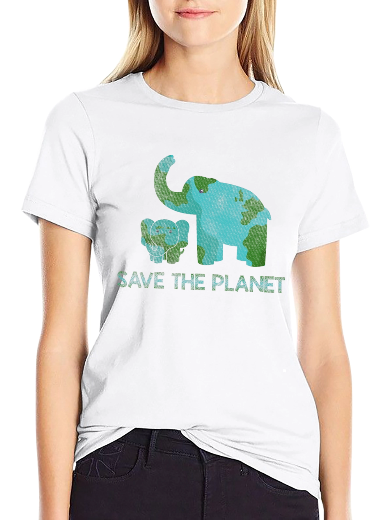 Save the Planet Elephant Graphic Tee - Eco-Friendly