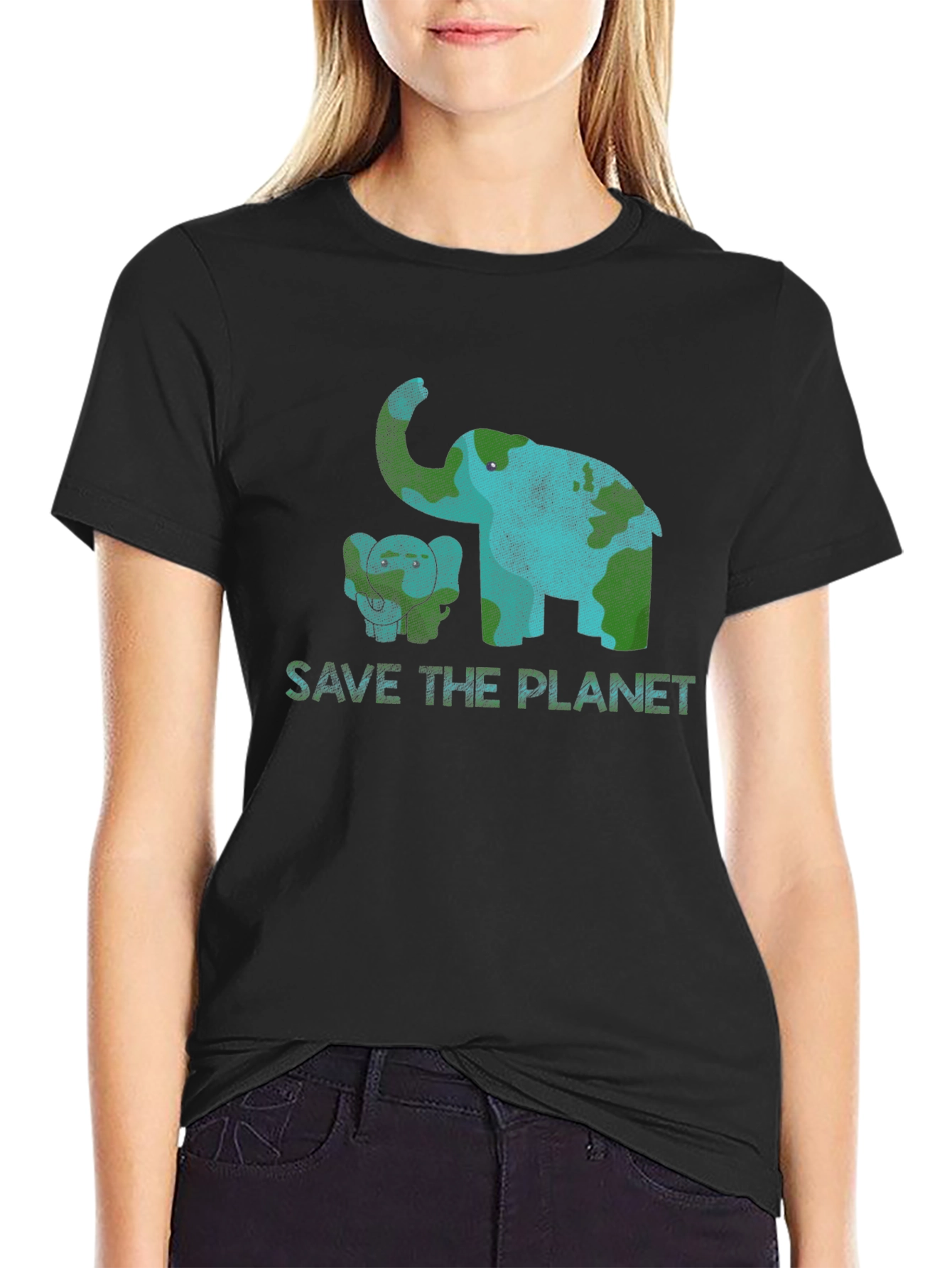 Save the Planet Elephant Graphic Tee - Eco-Friendly