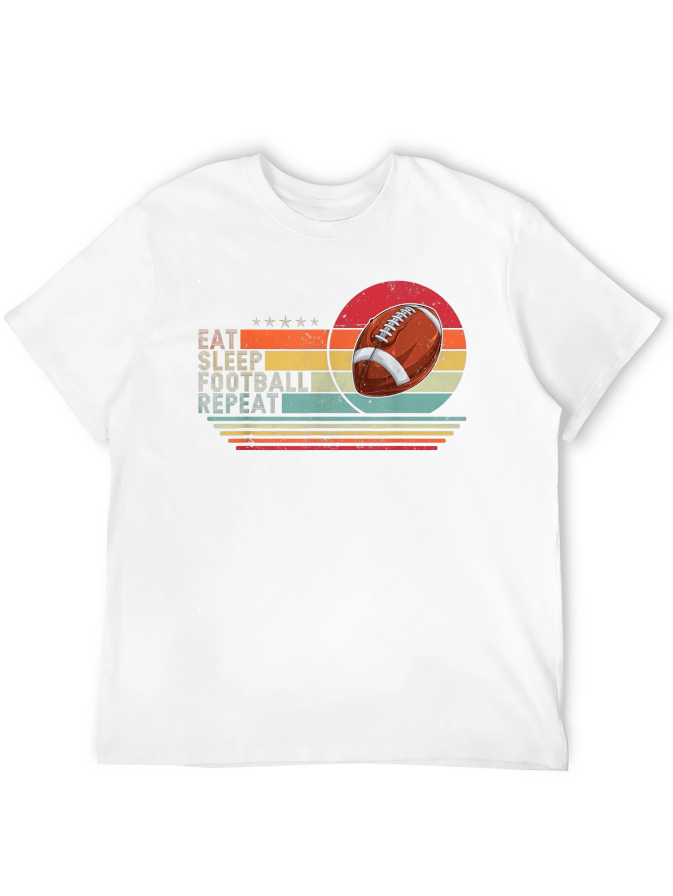 Eat Sleep Football Repeat Black T-Shirt