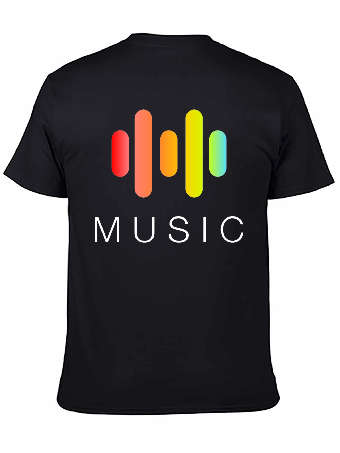 Music Graphic Print Black T-Shirt