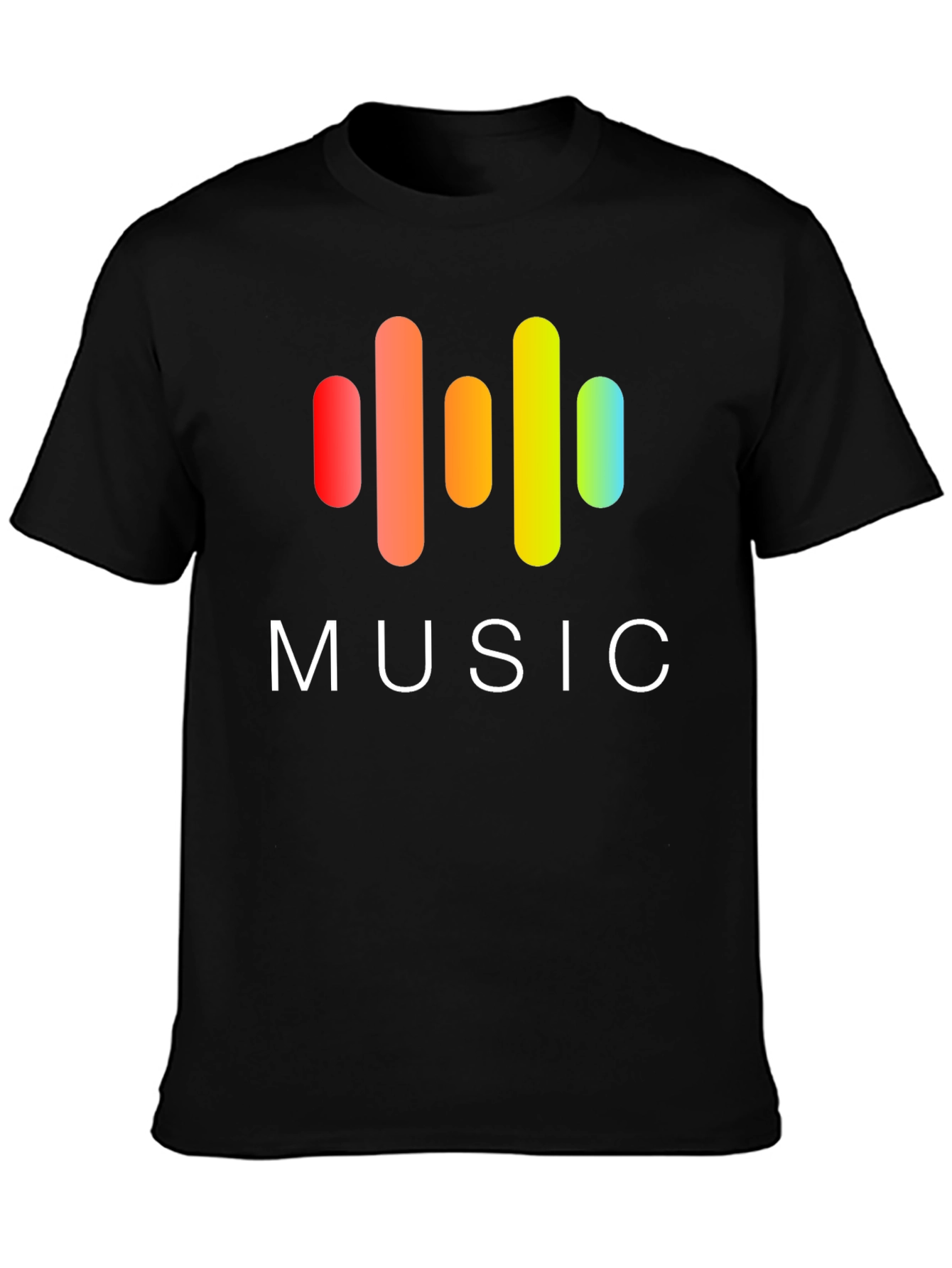 Music Graphic Print Black T-Shirt