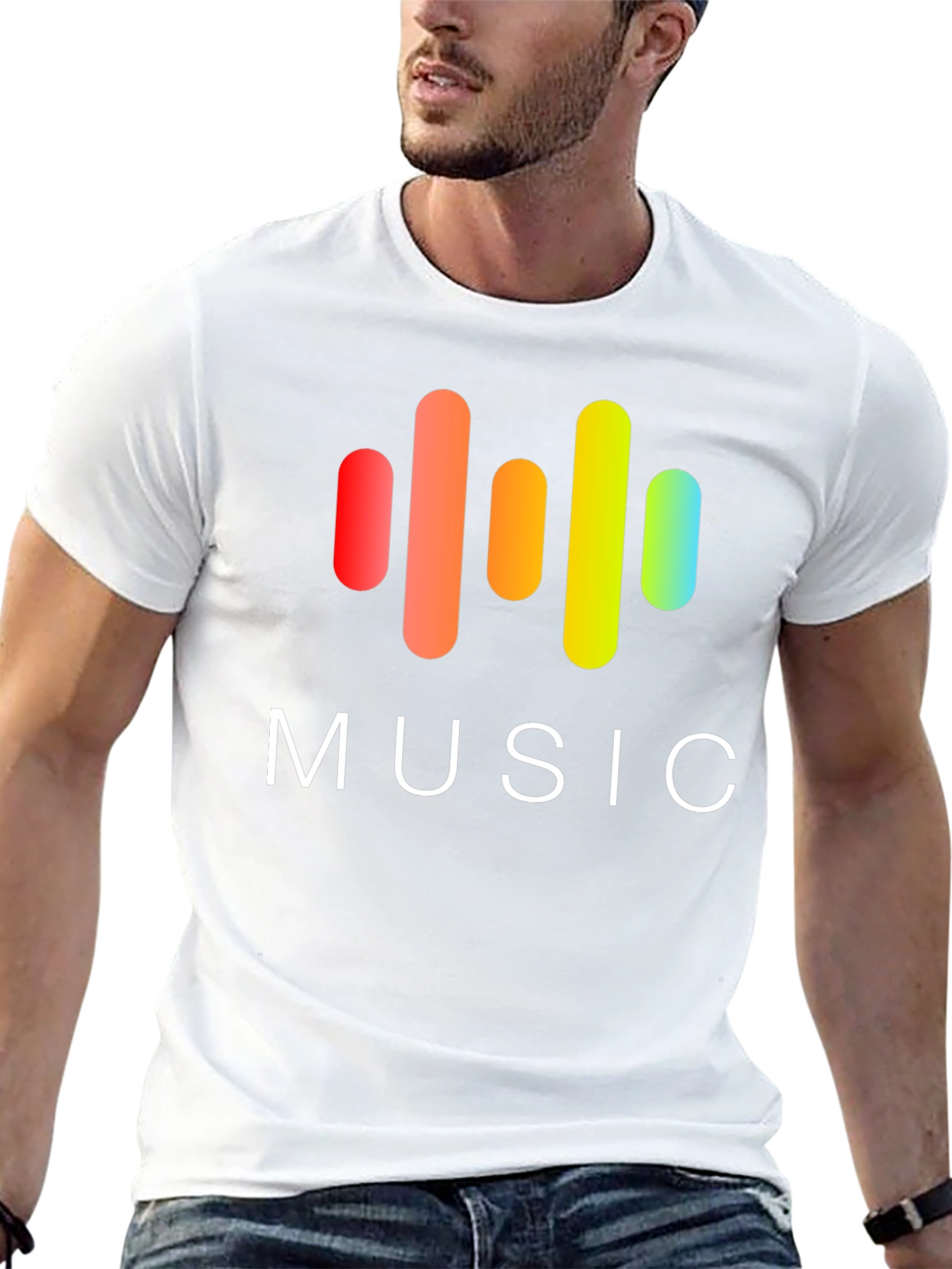Music Graphic Print Black T-Shirt