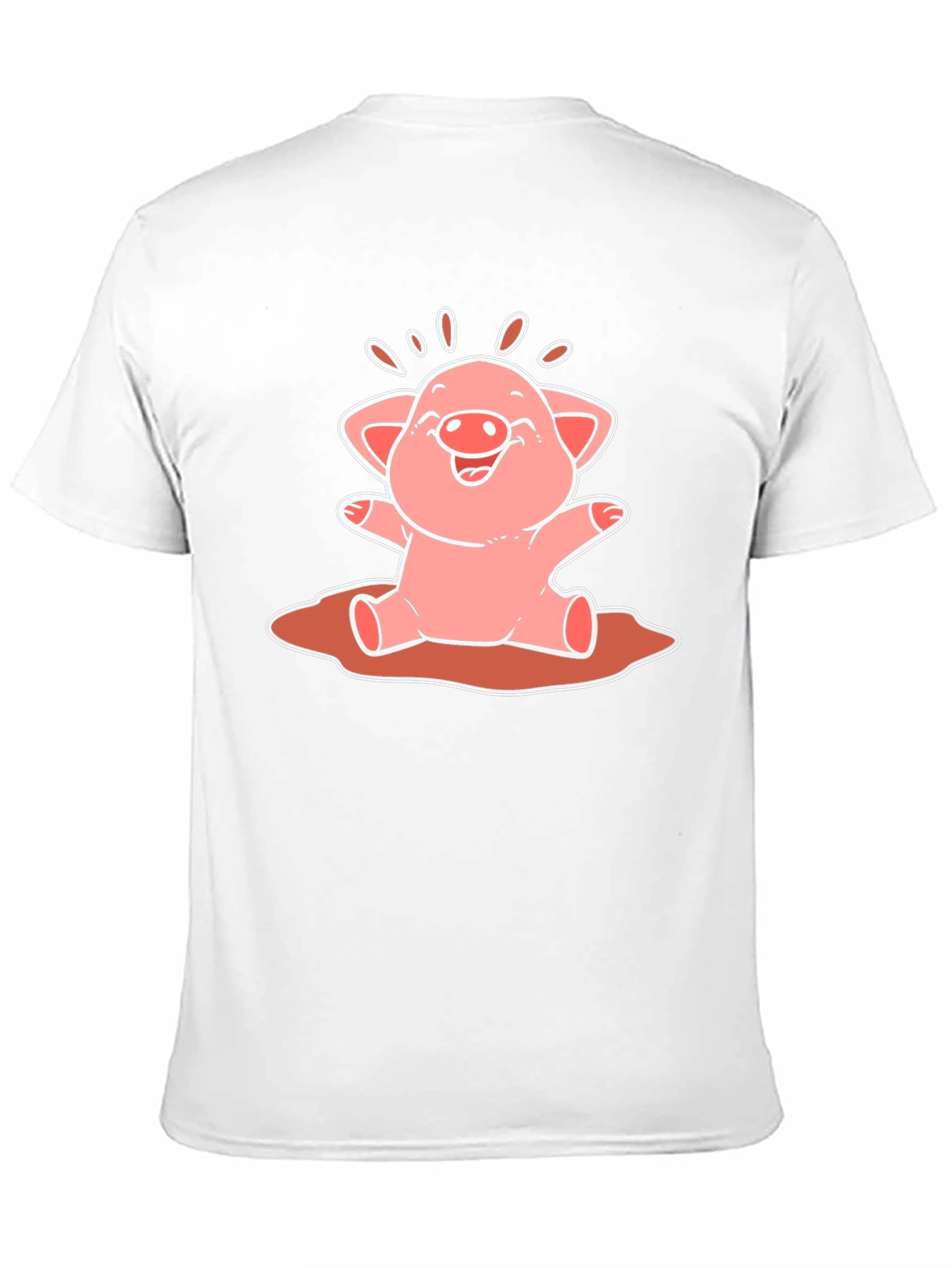 Cute Pig Cartoon Graphic Tee - Unisex Black T-Shirt