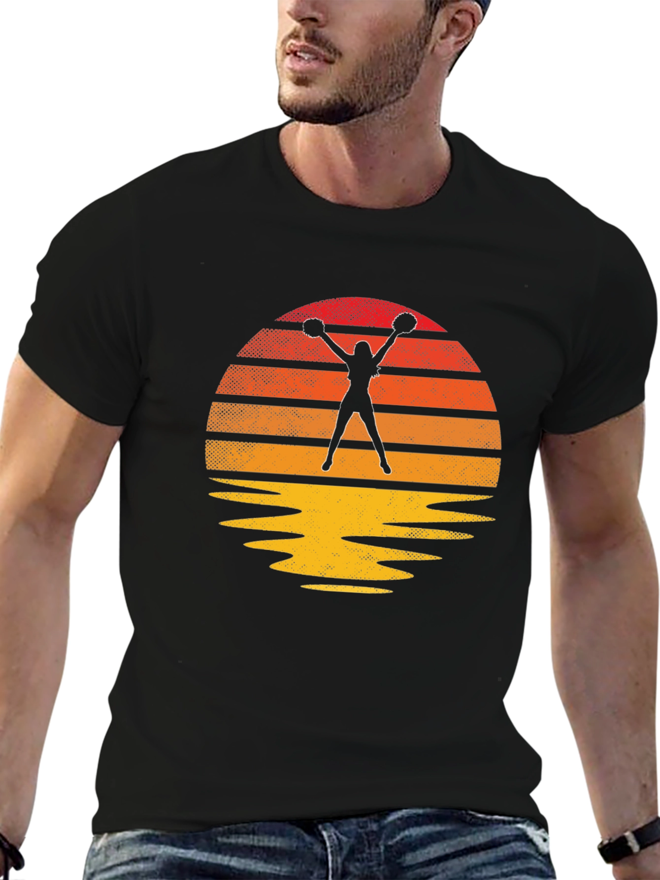 Cheerleader Sunset Graphic Tee - Retro Vibe