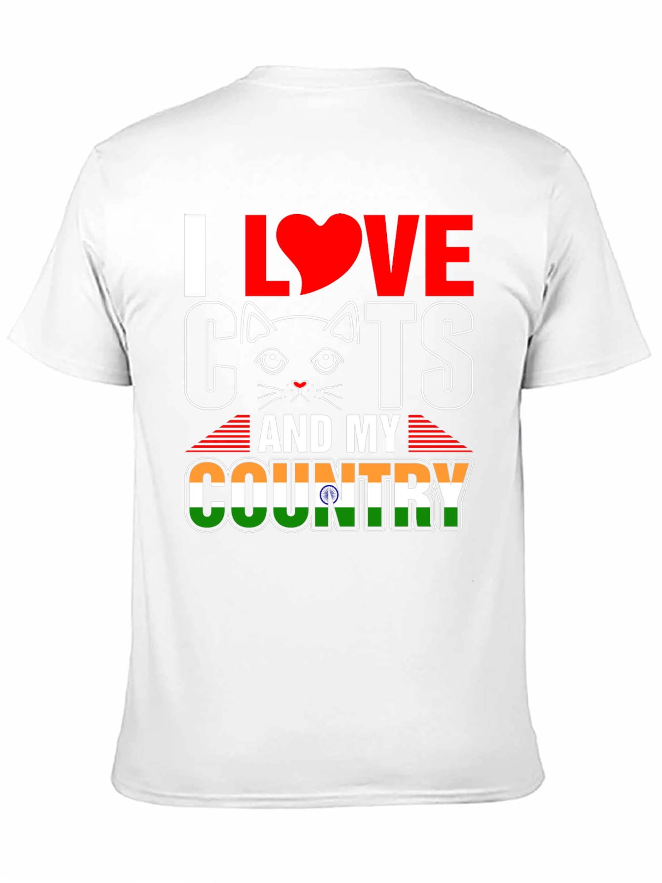 I Love Cats and My Country India T-Shirt