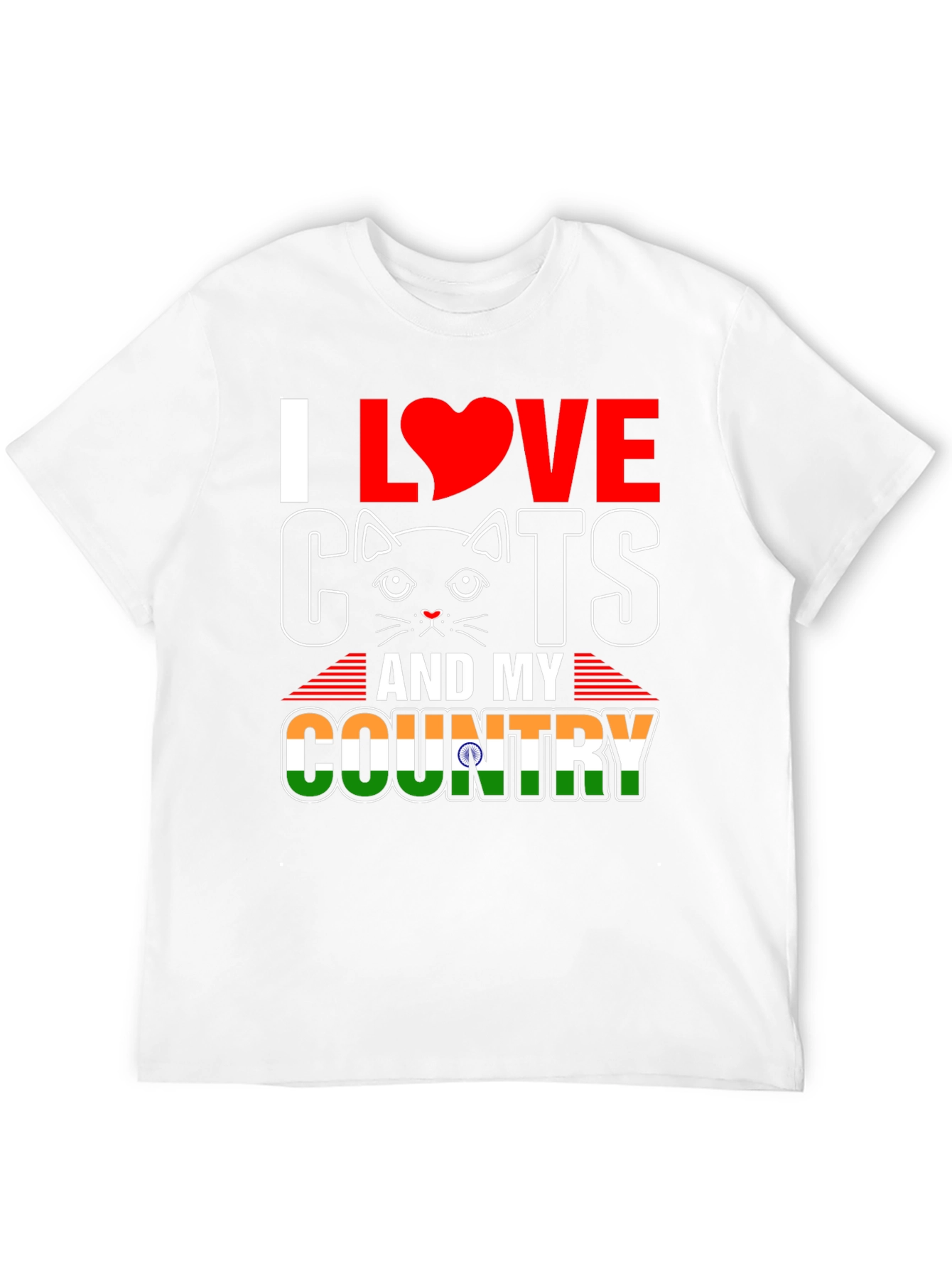I Love Cats and My Country India T-Shirt