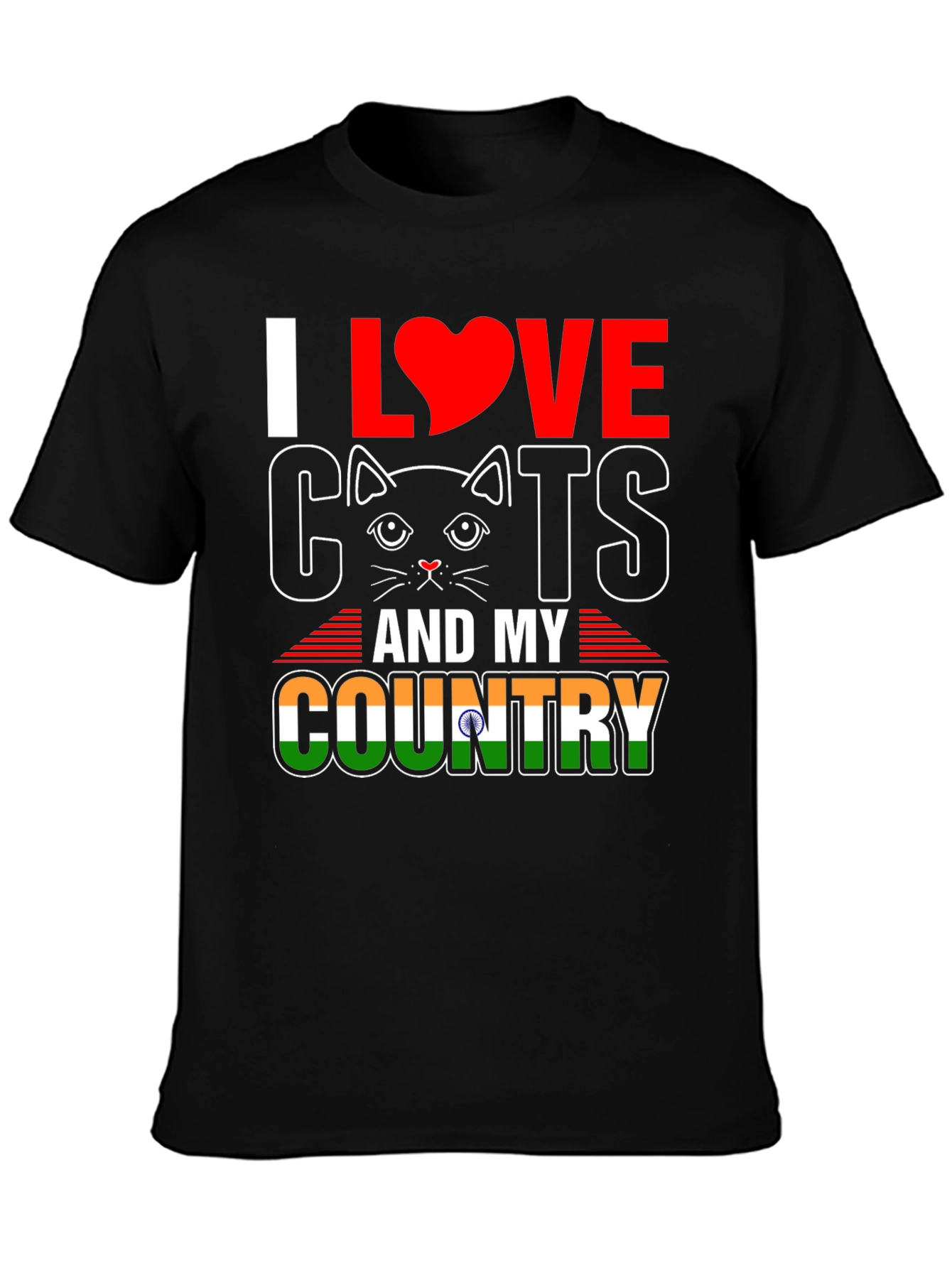 I Love Cats and My Country India T-Shirt