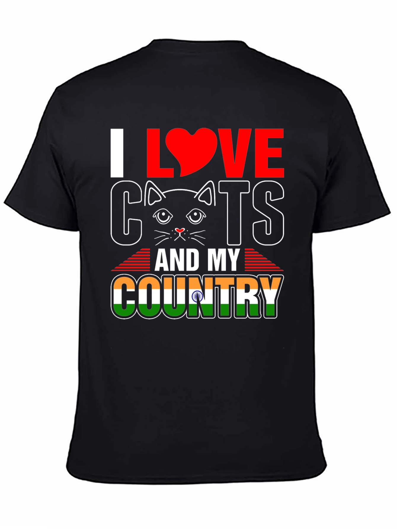 I Love Cats and My Country India T-Shirt