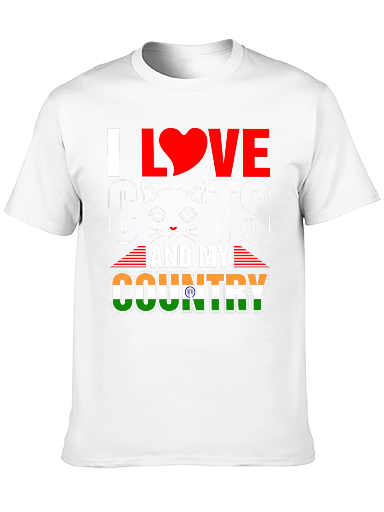 I Love Cats and My Country India T-Shirt
