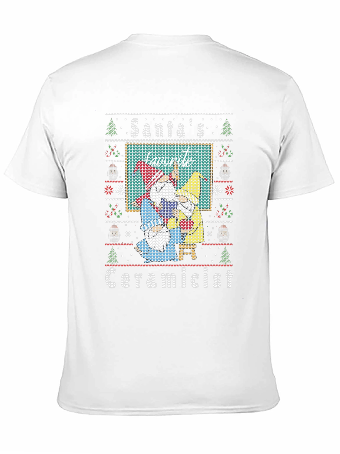 Santas Favorite Ceramicist Christmas Knit T-Shirt