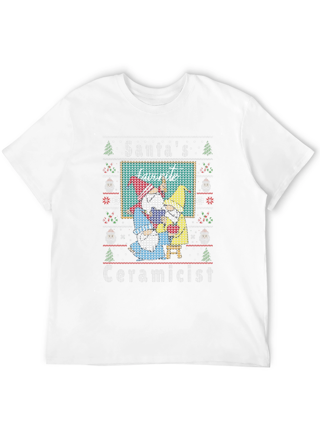 Santas Favorite Ceramicist Christmas Knit T-Shirt