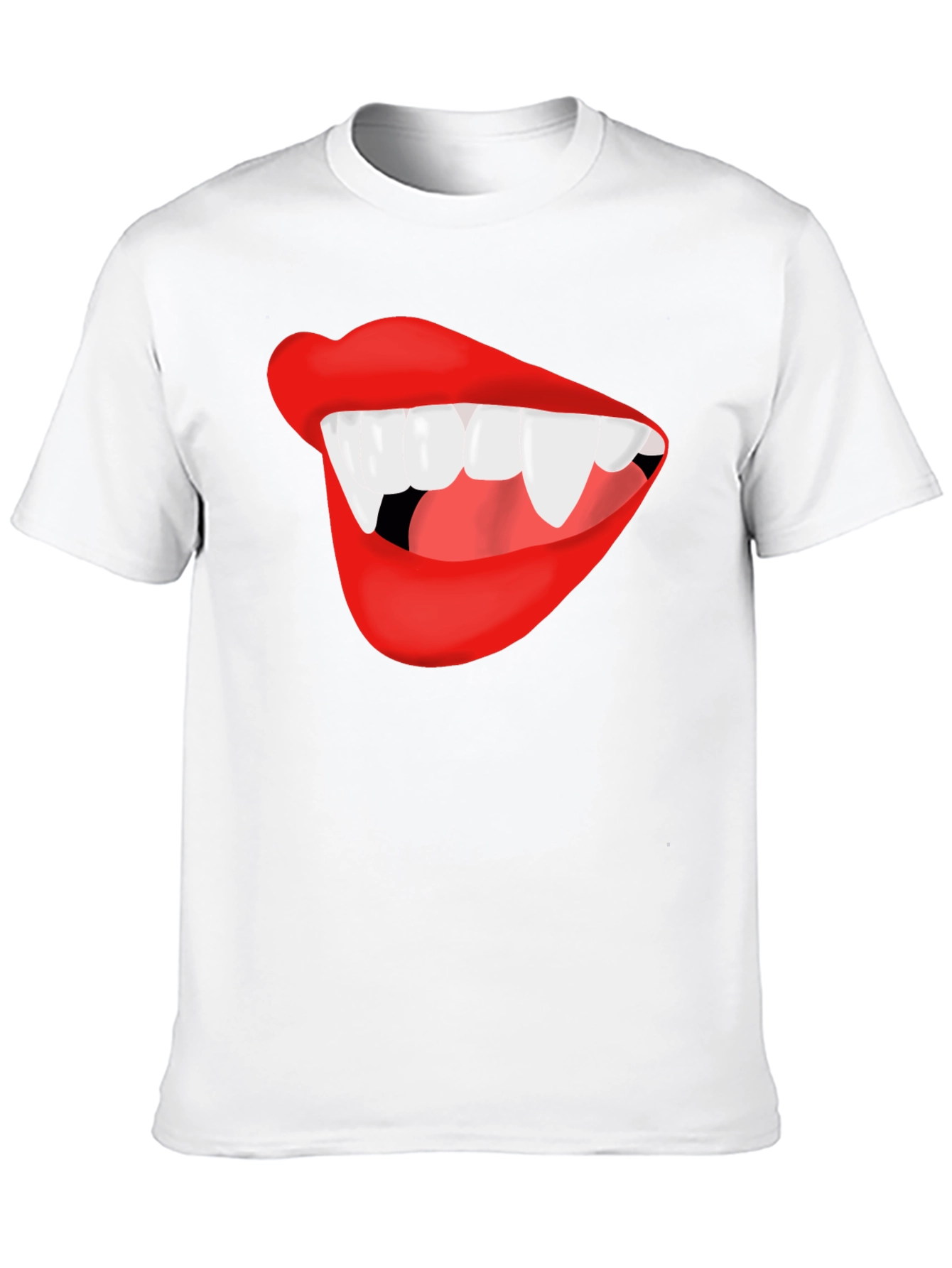 Vampire Lips Black T-Shirt - Halloween Costume Tee