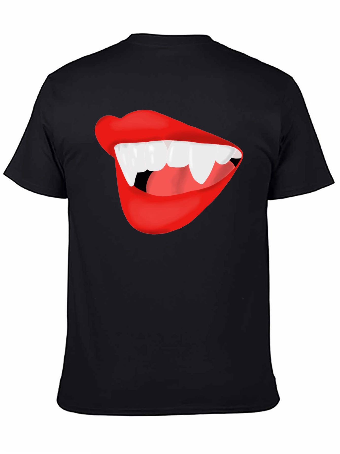 Vampire Lips Black T-Shirt - Halloween Costume Tee