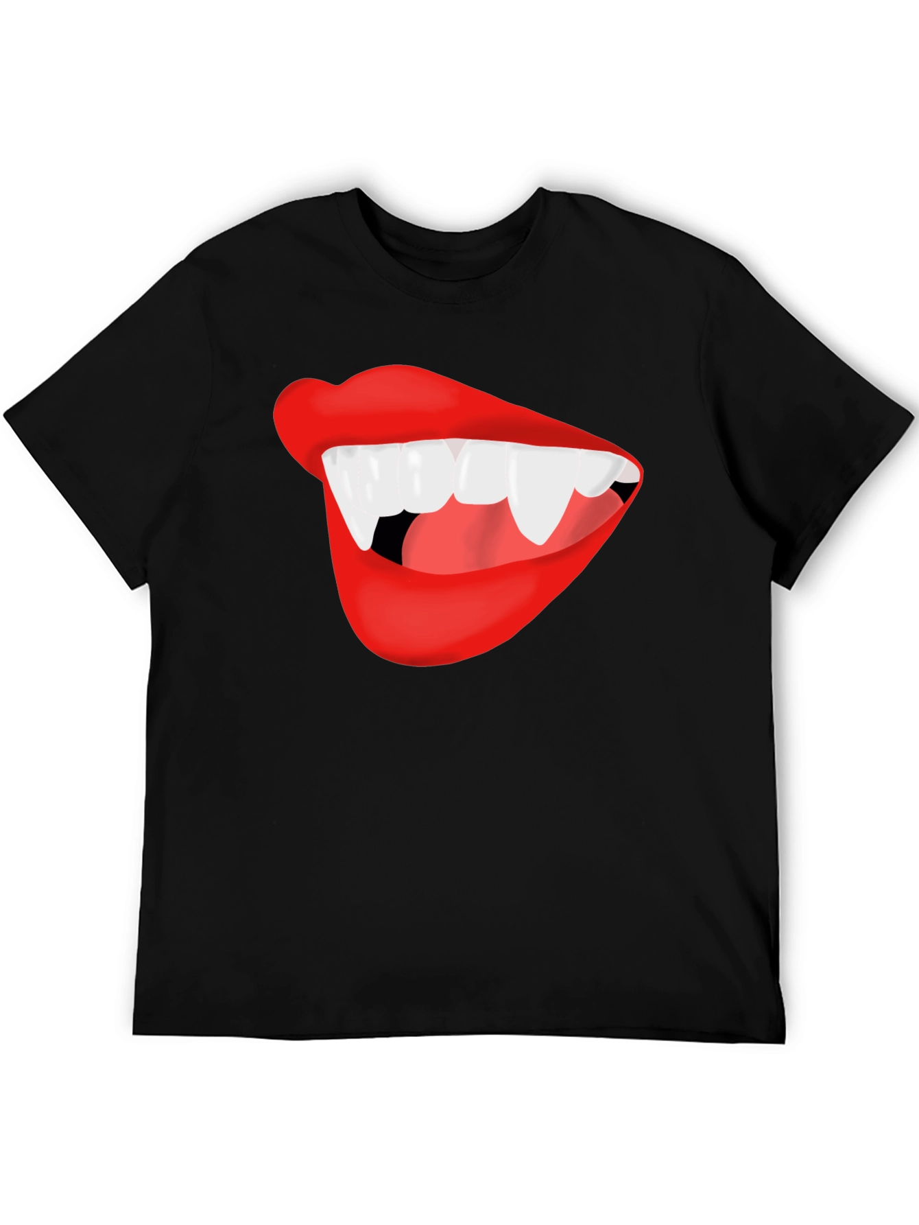 Vampire Lips Black T-Shirt - Halloween Costume Tee