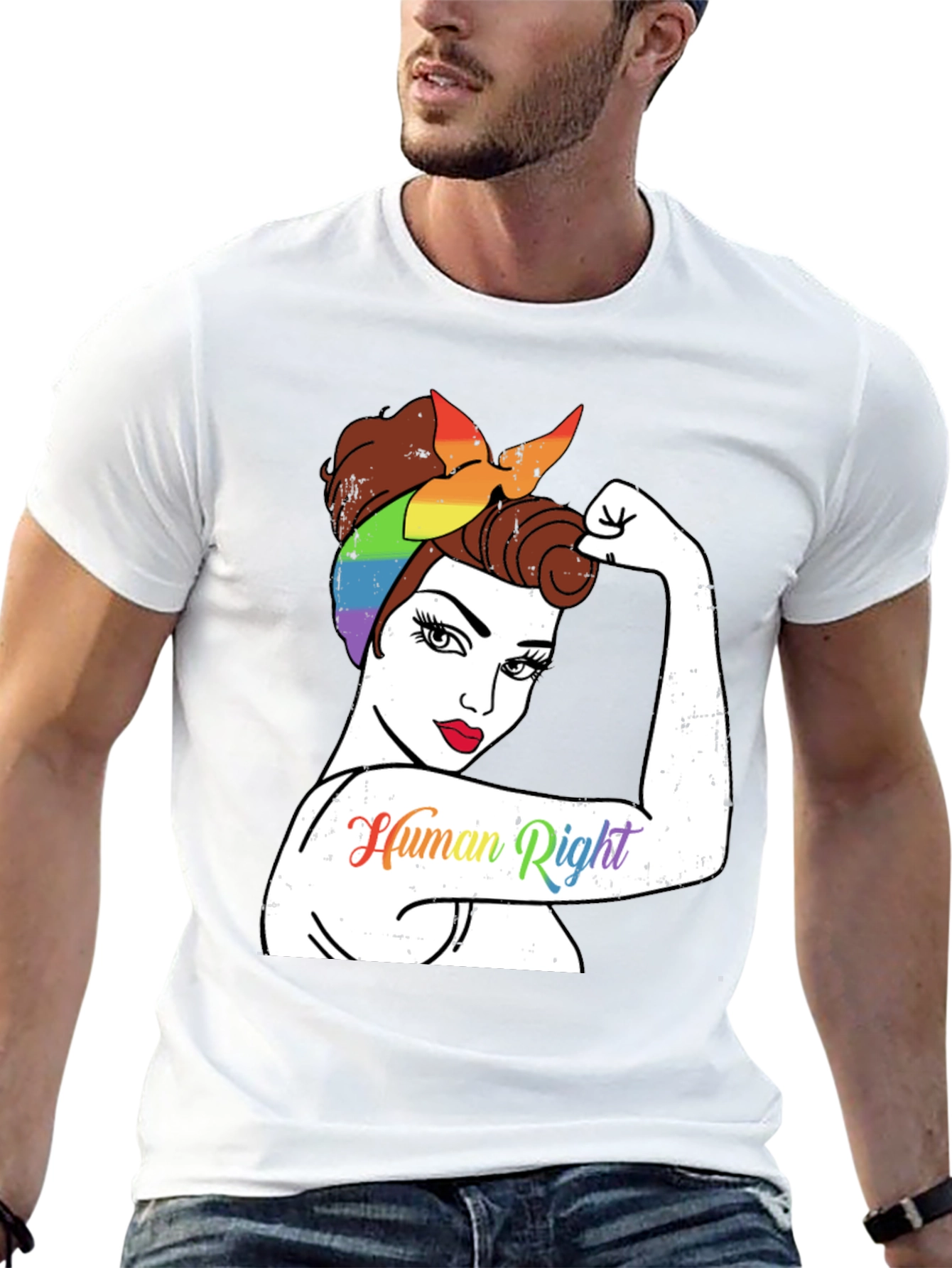 LGBTQ+ Rosie the Riveter Human Rights T-Shirt