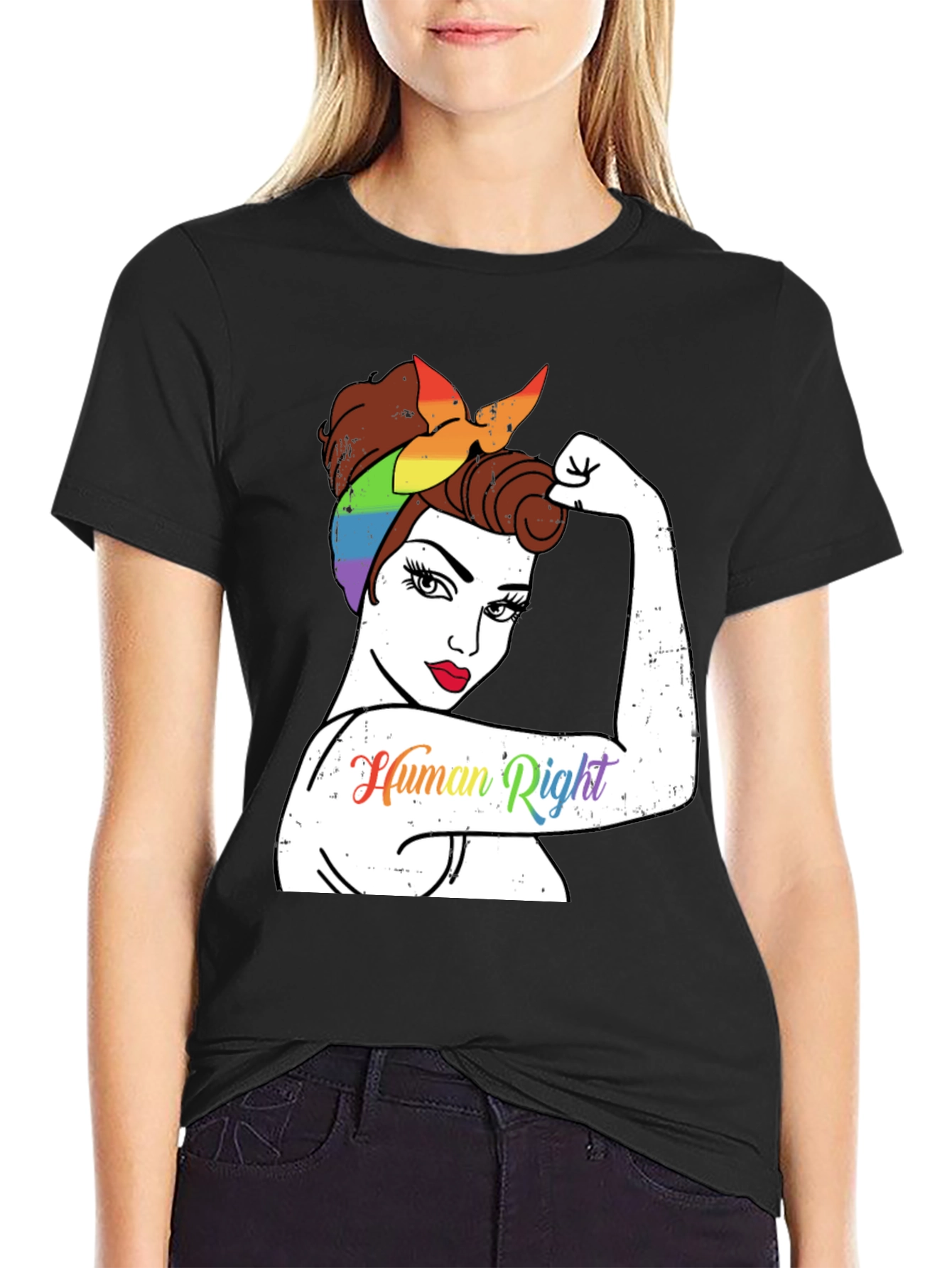 LGBTQ+ Rosie the Riveter Human Rights T-Shirt